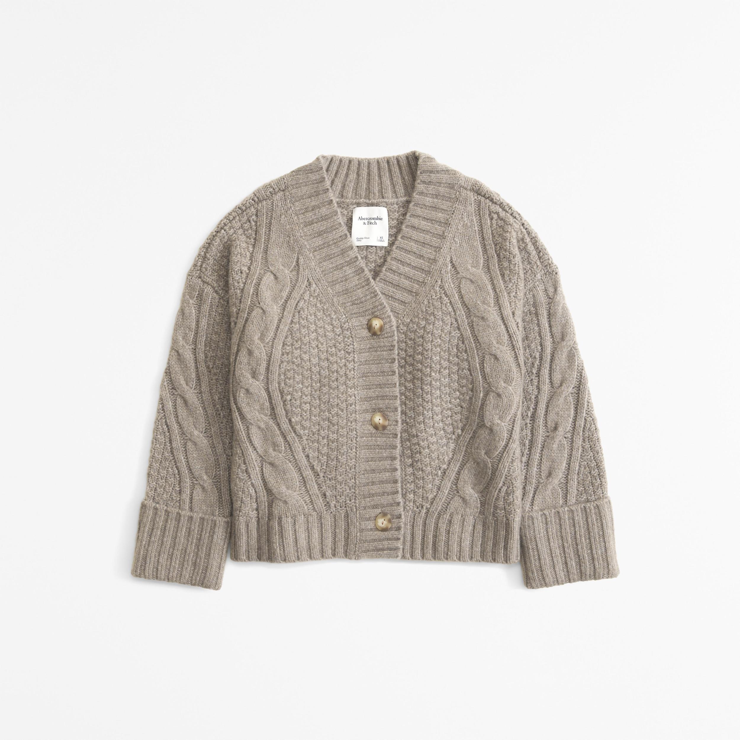 Seed-Stitch Cable Cardigan Product Image