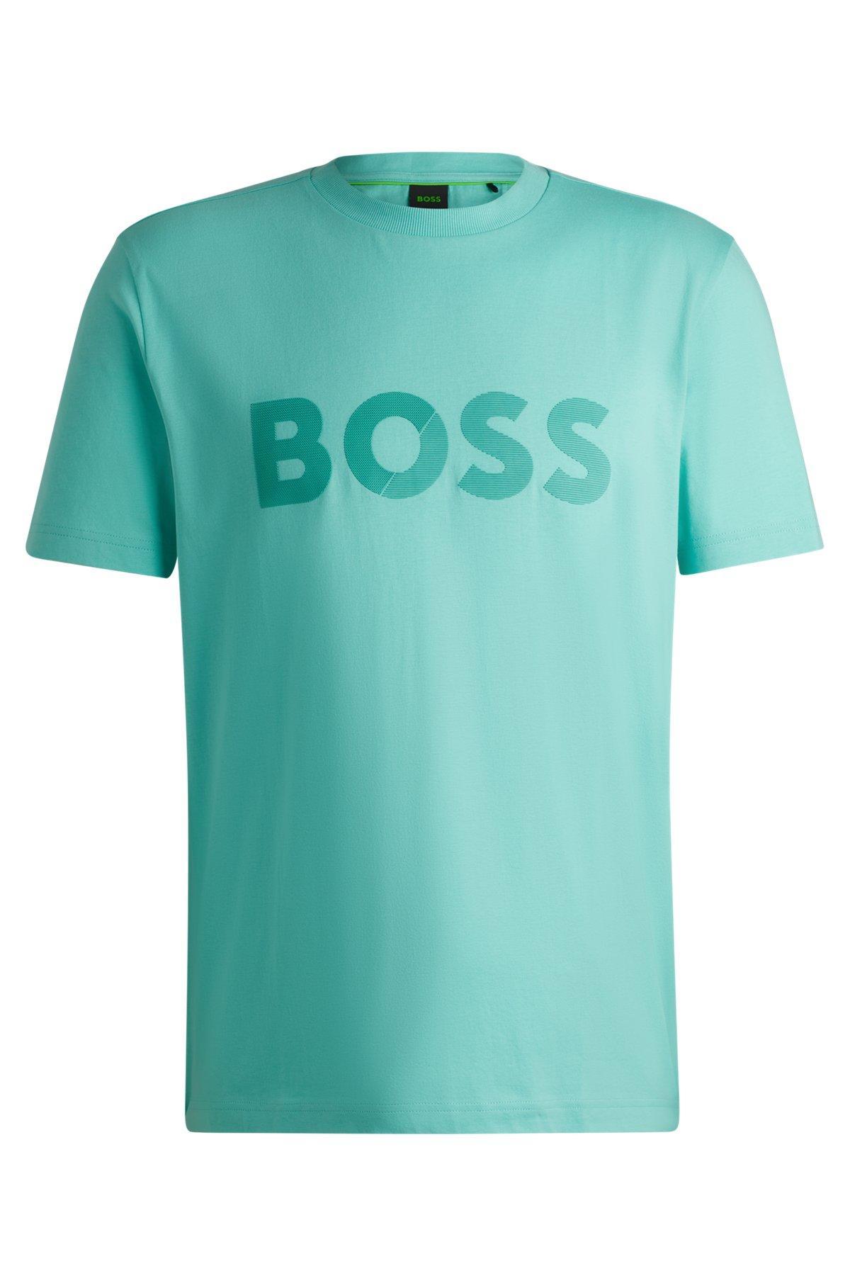 Cotton-jersey T-shirt with large logo Product Image