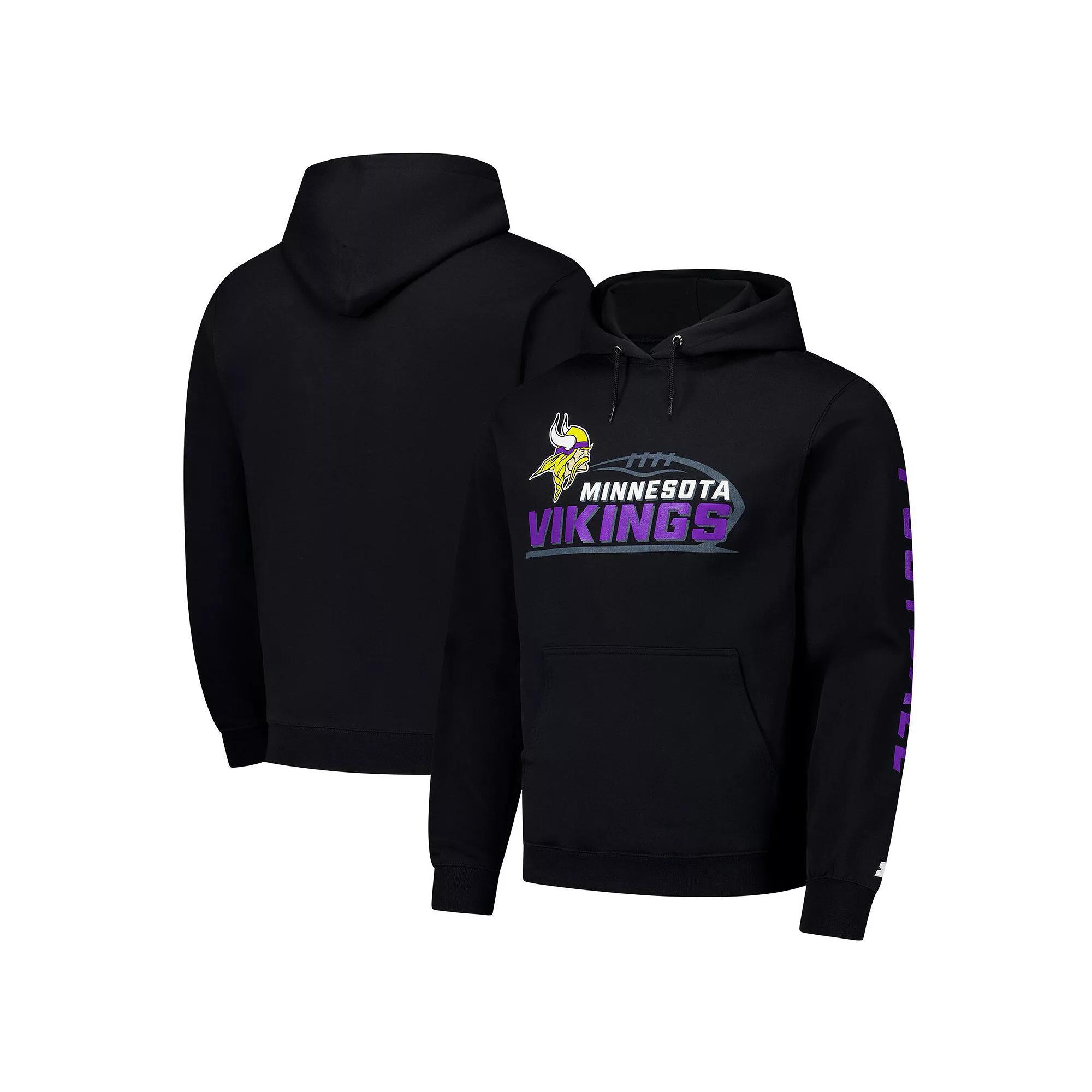 Men's Starter Black Minnesota Vikings Vintage Pullover Hoodie, Size: Medium Product Image