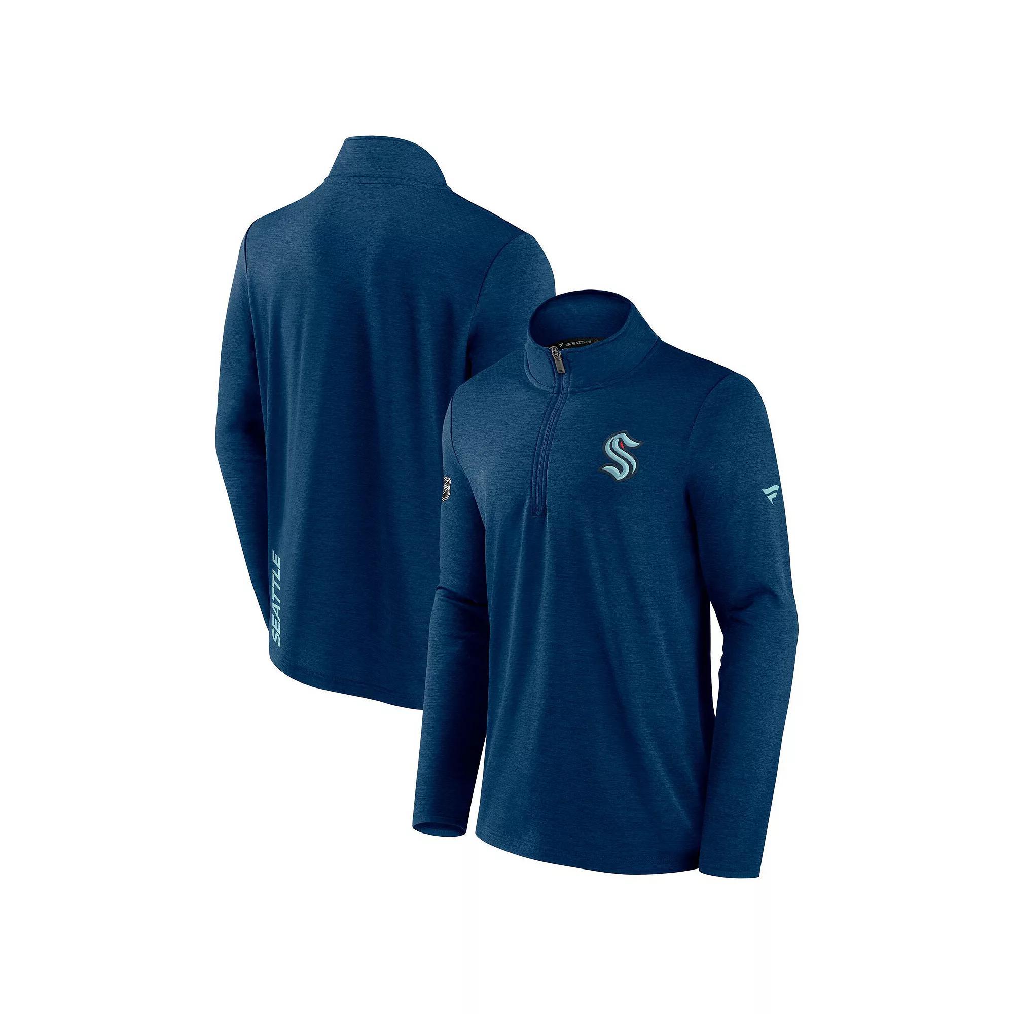 Mens Fanatics Branded Heather Charcoal San Jose Sharks Authentic Pro Rink Quarter-Zip Jacket Product Image
