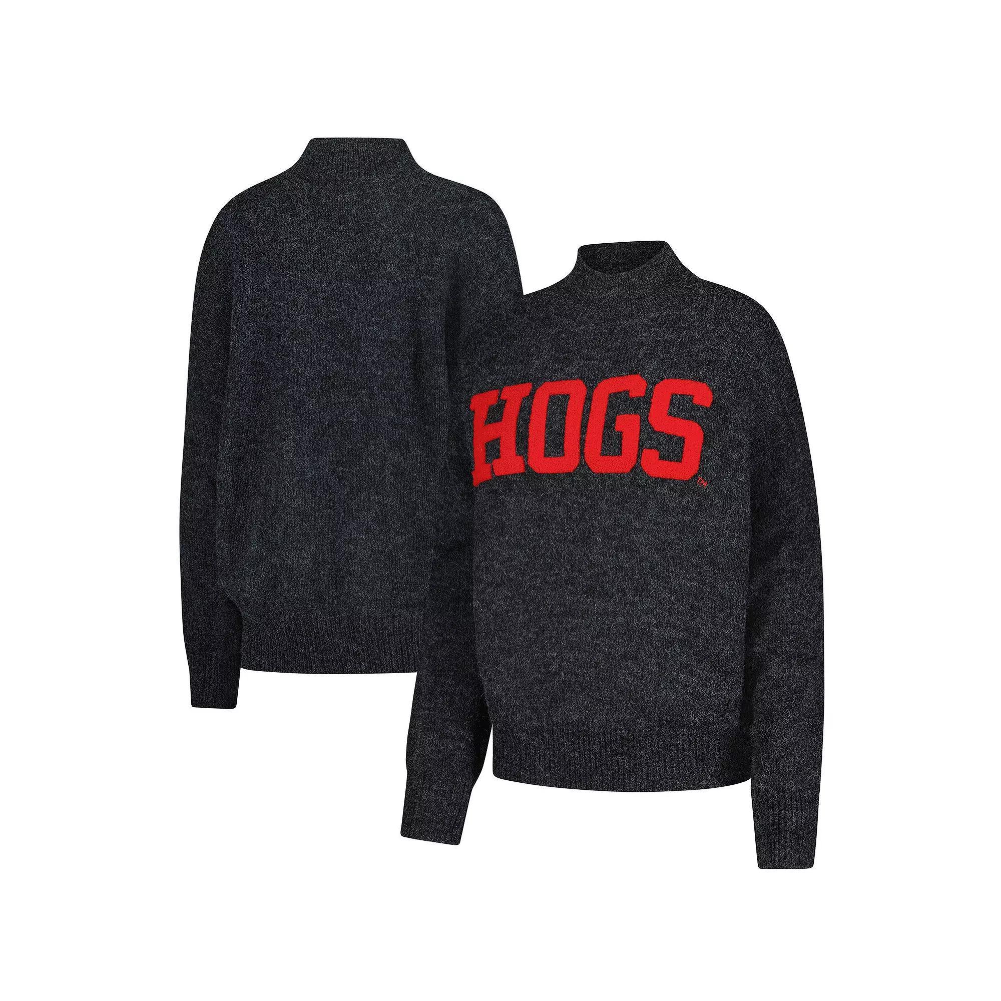 Women's Gameday Social  Black Arkansas Razorbacks Oversized Varsity Sweater, Size: XL Product Image