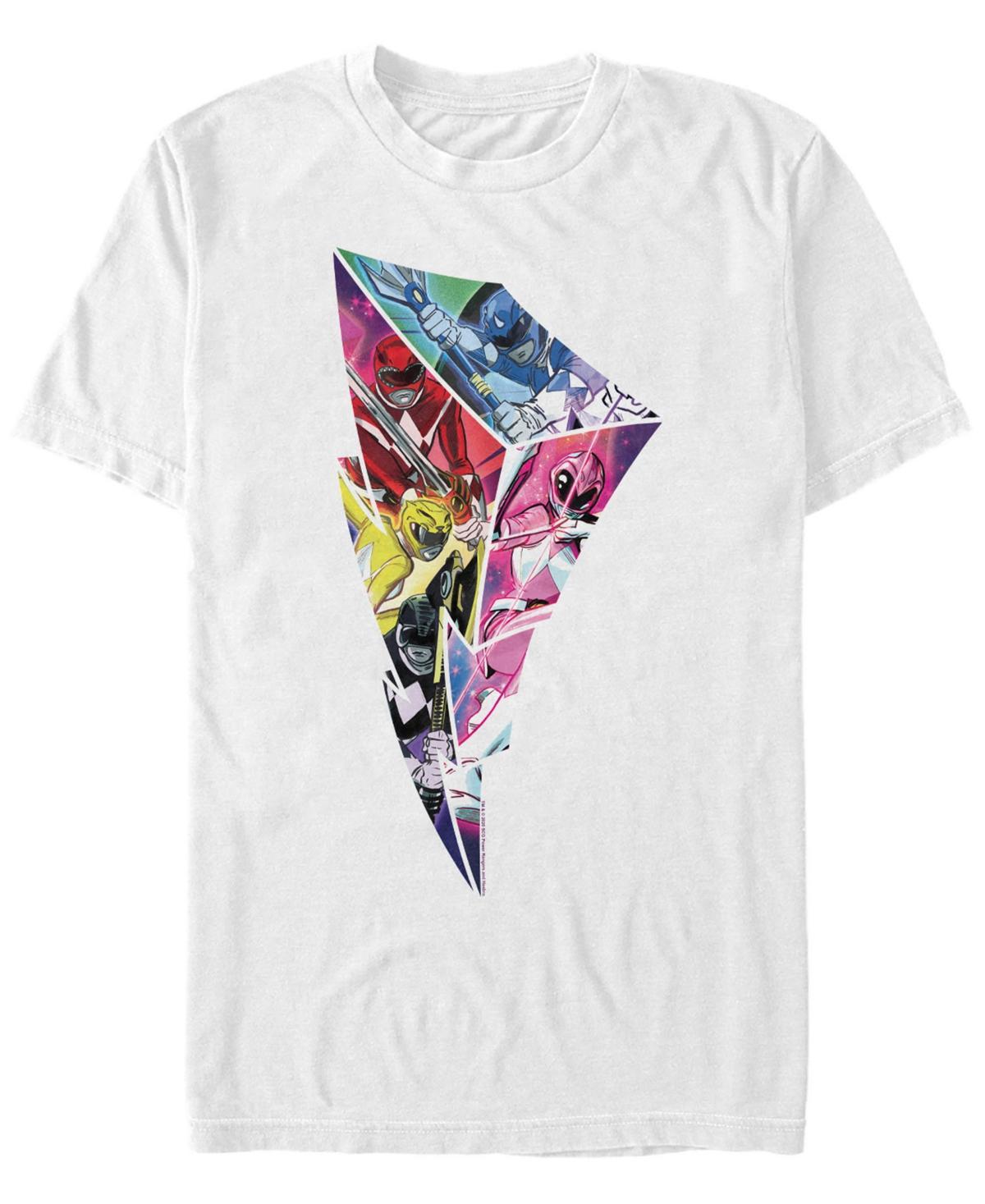 Men's Power Rangers Lightning Logo Fill Tee, Size: Small, White Product Image