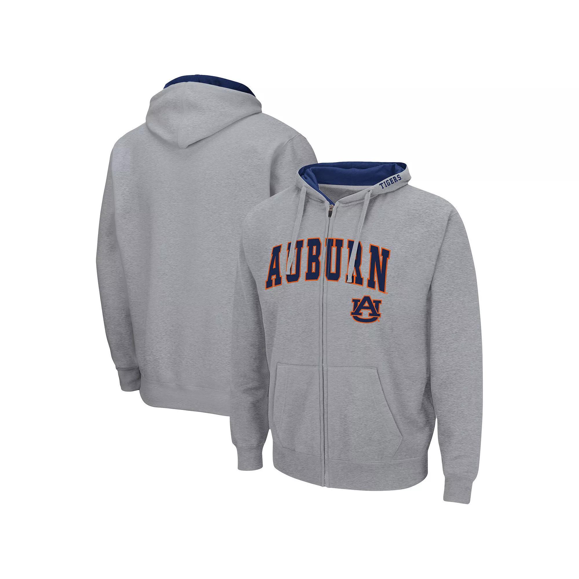 Men's Colosseum Heathered Gray Florida State Seminoles Arch & Logo 3.0 Full-Zip Hoodie, Size: 3XL, Grey Product Image