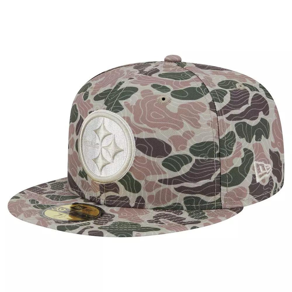 Men's New Era  Pittsburgh Steelers Geo Camo 59FIFTY Fitted Hat, Size: 7 1/8, Green Product Image