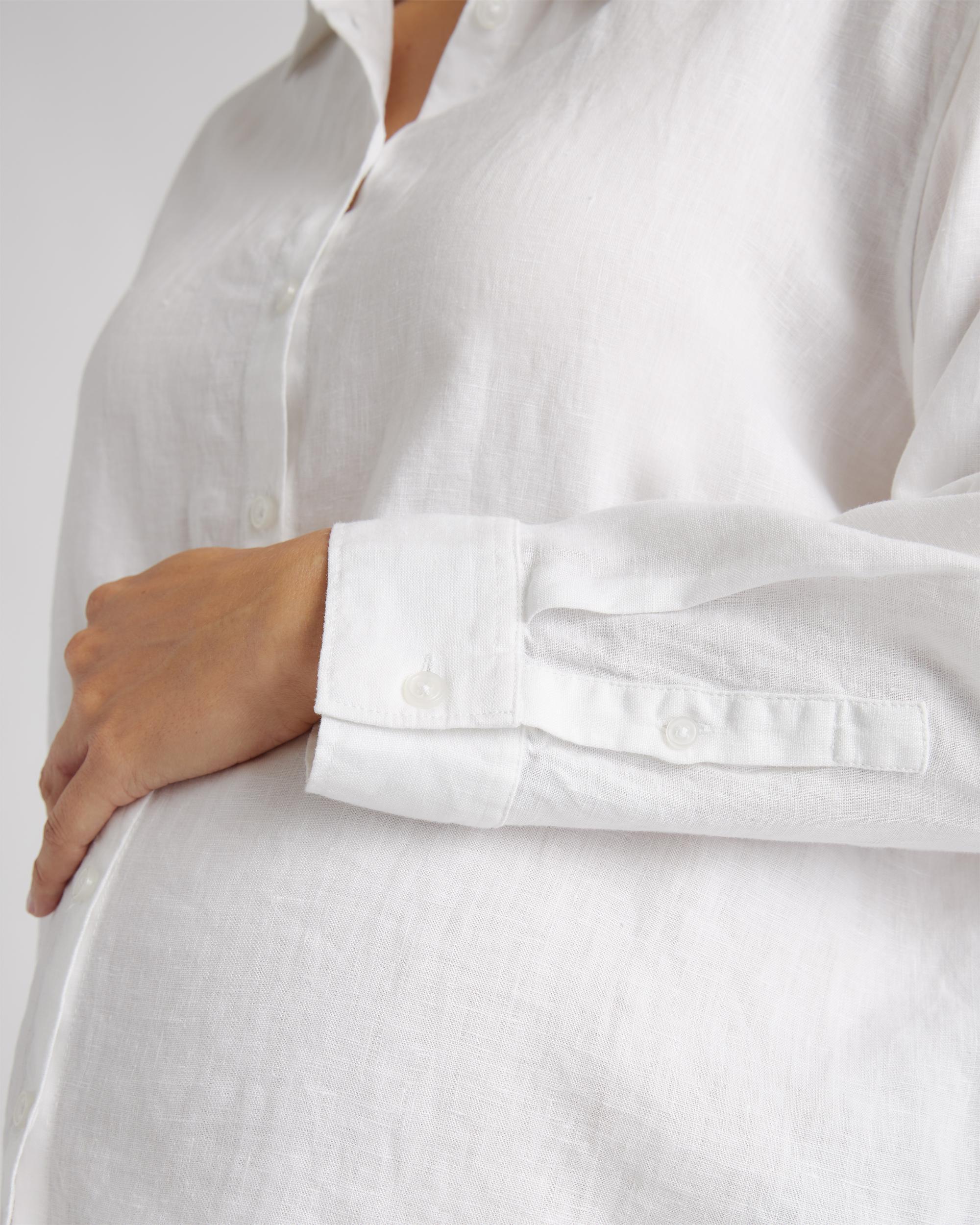 Quince | Women's 100% European Linen Maternity Long Sleeve Shirt Product Image