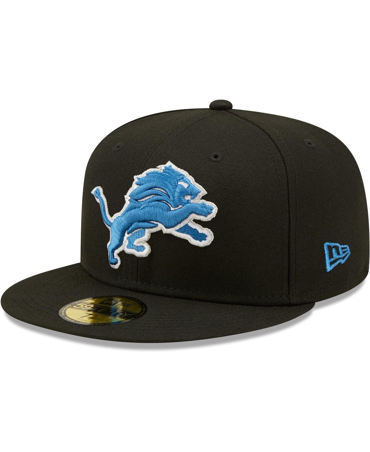Men's New Era Black Detroit Lions Omaha 59FIFTY Fitted Hat, Size: 7 5/8 Product Image