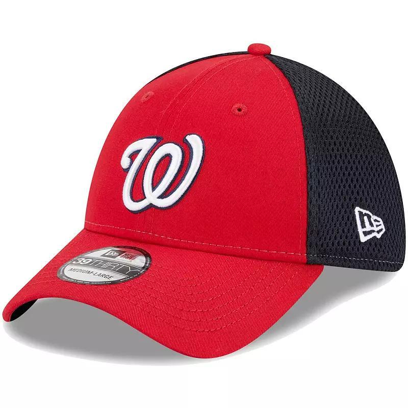 Men's New Era Red Washington Nationals Team Neo 39THIRTY Flex Hat, Size: Small/Medium Product Image