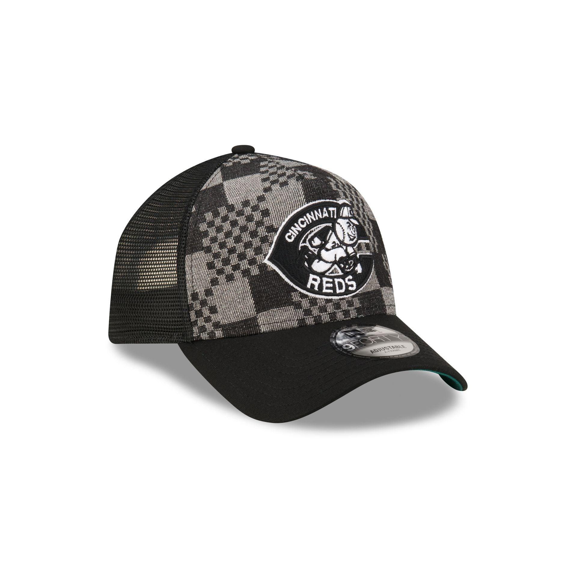 Cincinnati Reds Pattern Denim 9FORTY A-Frame Trucker Hat Male Product Image