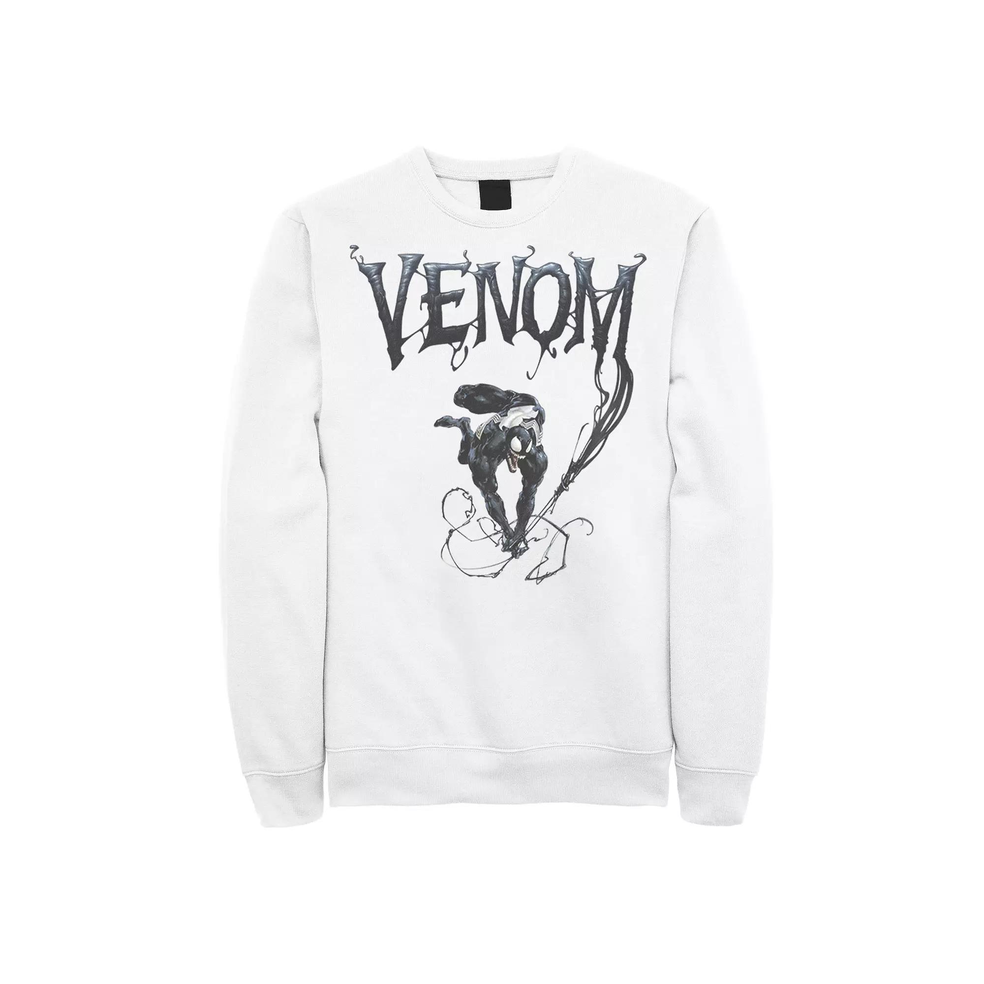 Men's Marvel Venom Symbiote Style Swing Sweatshirt, Size: XL, White Product Image