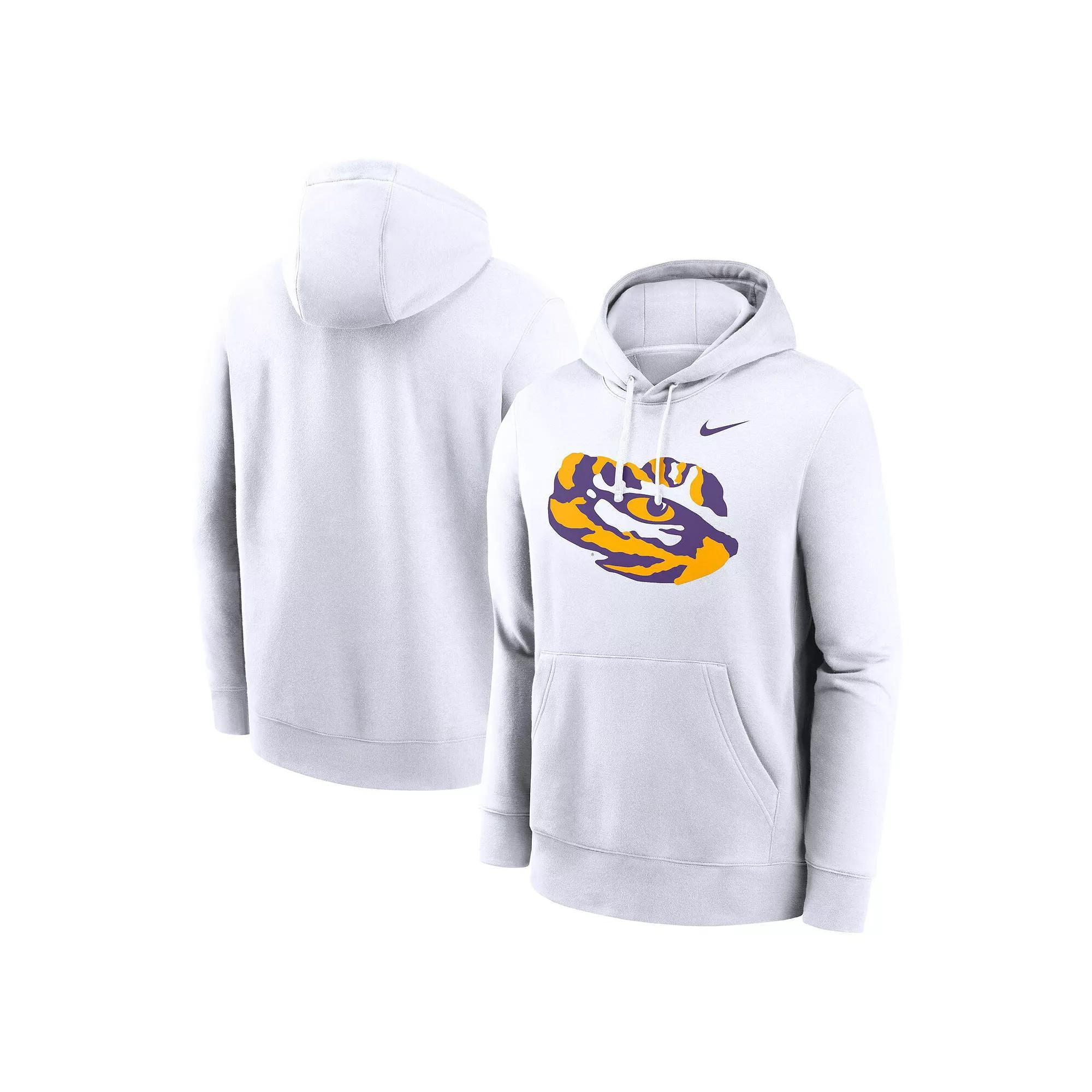 Men's Nike White LSU Tigers Primetime Alternate Logo Club Fleece Pullover Hoodie, Size: Large Product Image