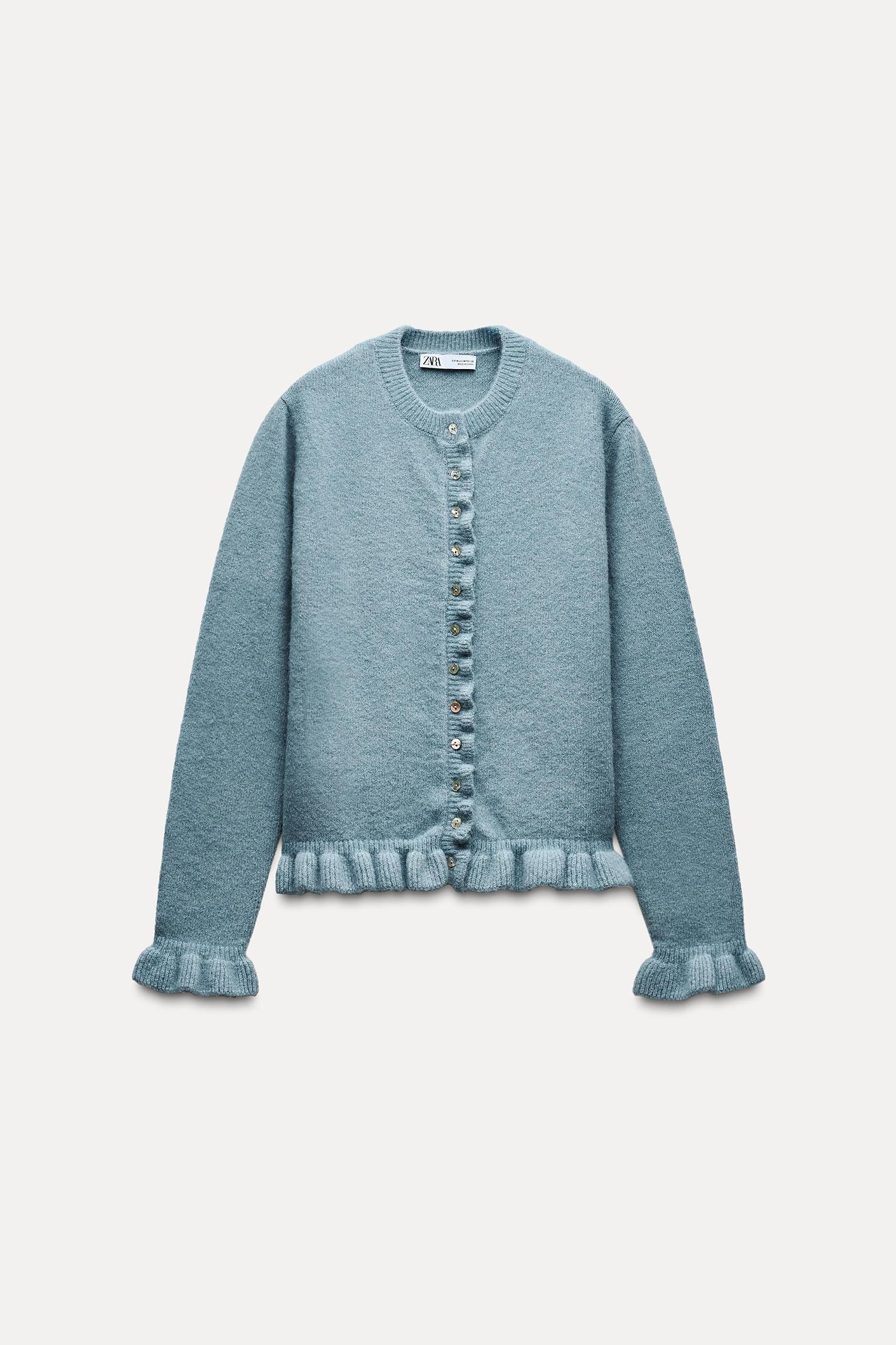 RUFFLED KNIT CARDIGAN Product Image