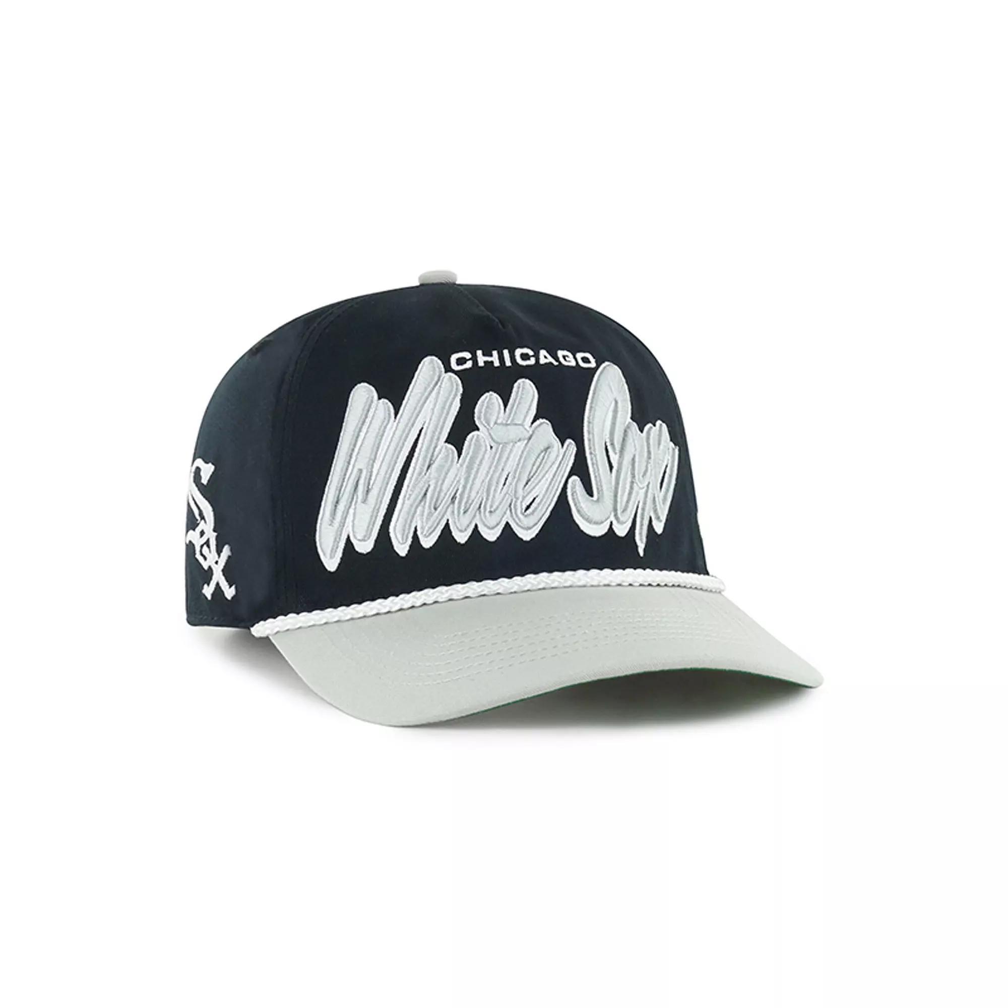 Men's '47 Black Chicago White Sox Dropshadow Rope Hitch Adjustable Hat Product Image