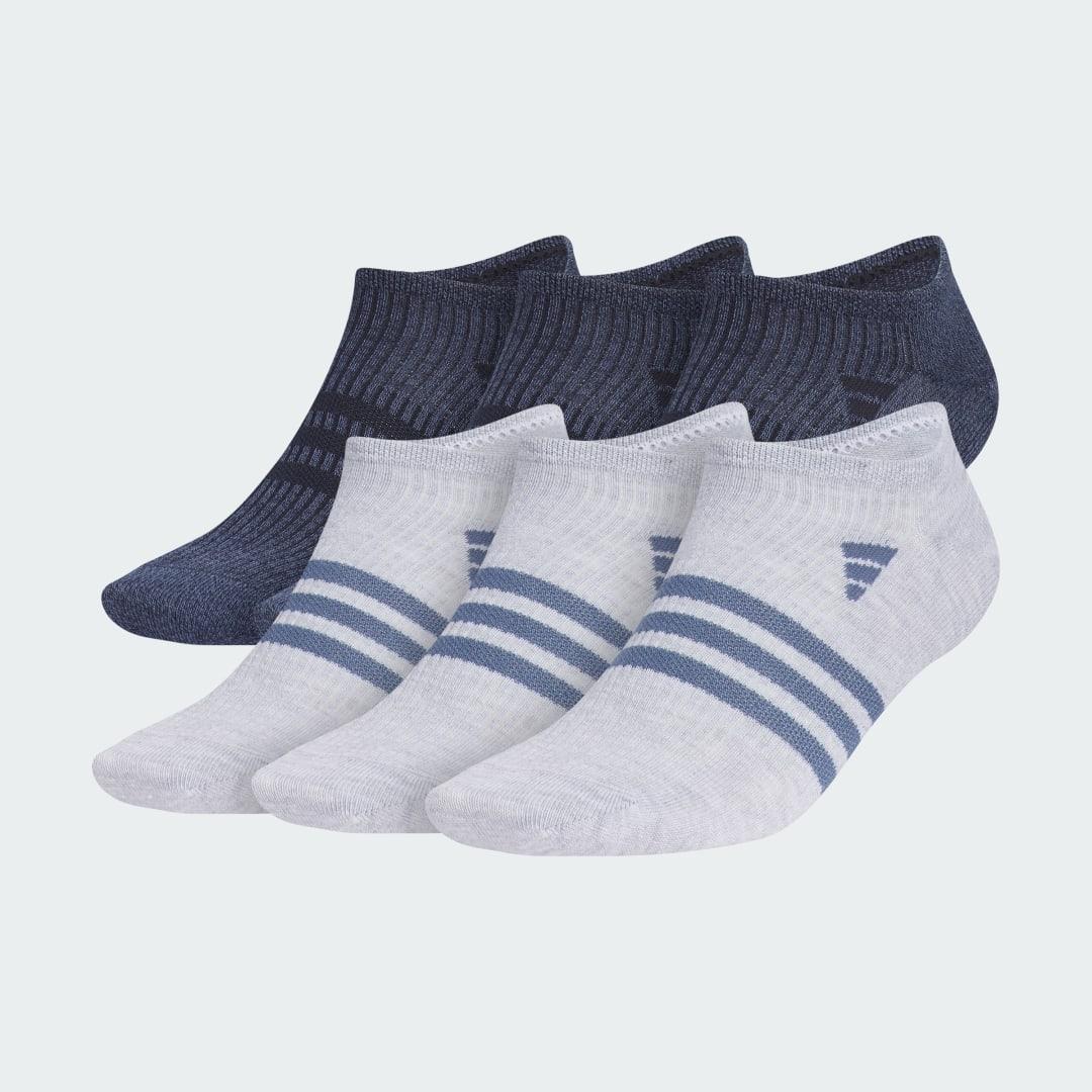Men's adidas 6-Pack Superlite 3.0 No-Show Socks, Size: 8-12, White Black Product Image