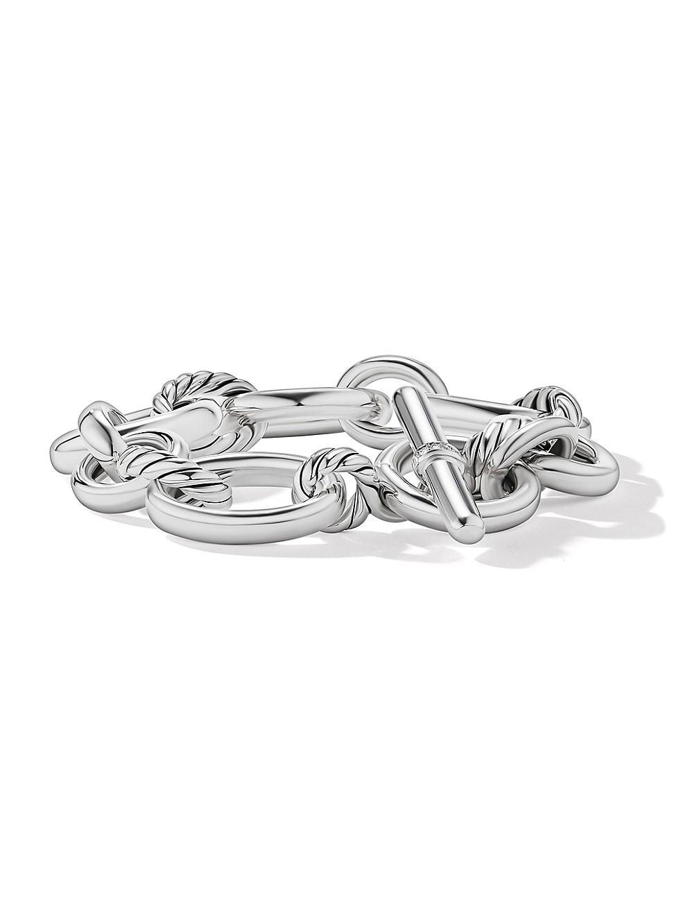 David Yurman Sterling Silver Mercer Diamond Link Bracelet Product Image