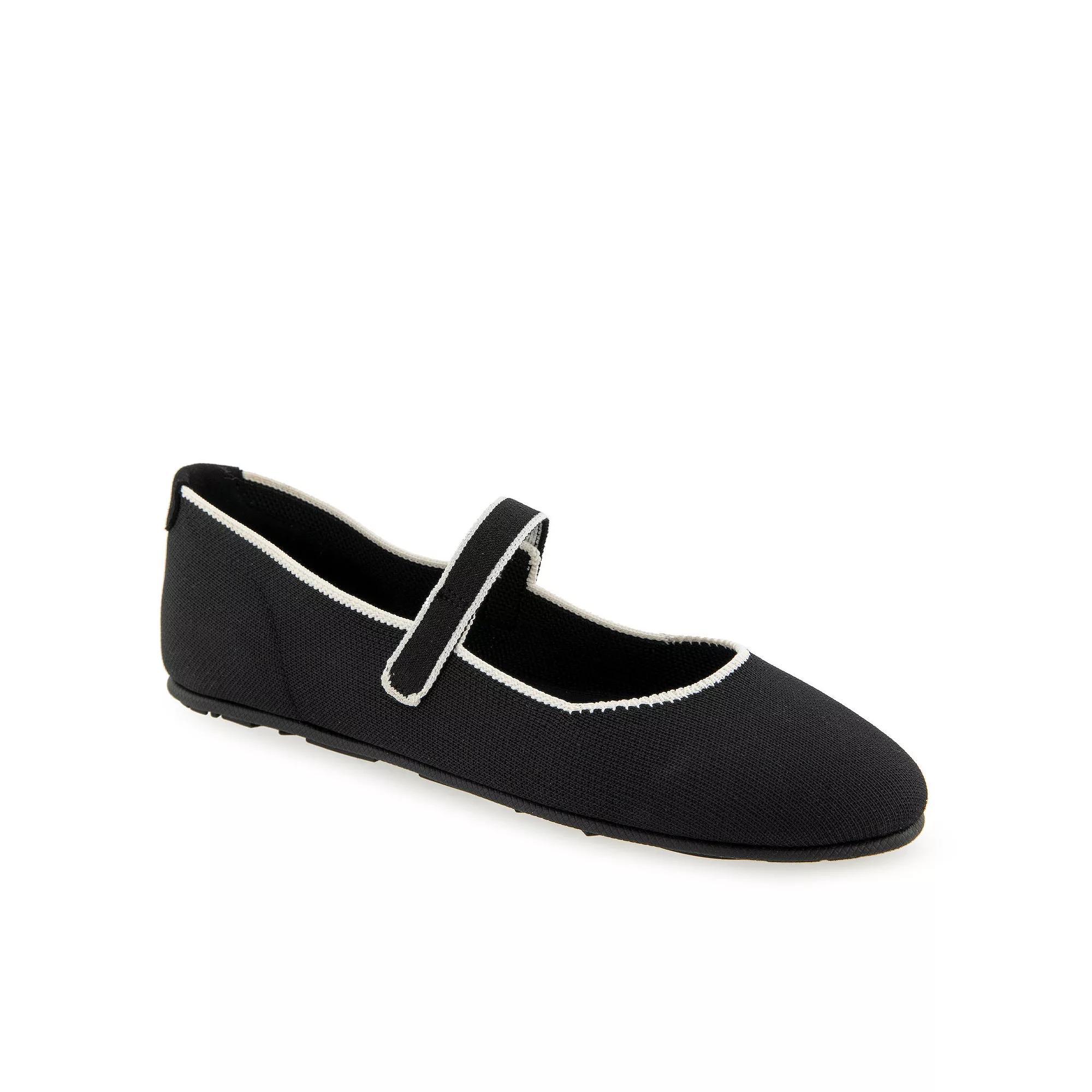 Aerosoles Perry Knit Women's Mary Jane Flats, Size: 8.5, Black Knit Fabric Product Image