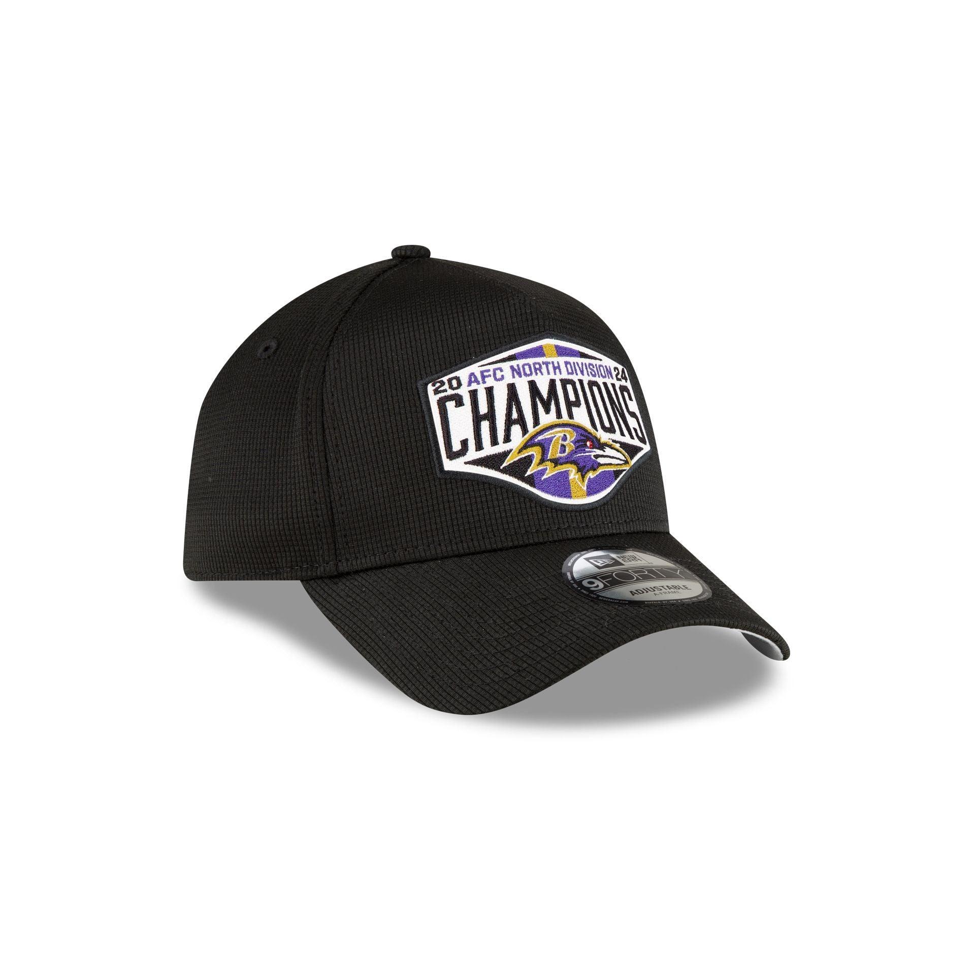 Baltimore Ravens 2024 Division Champion Locker Room 9FORTY A-Frame Snapback Hat Male Product Image