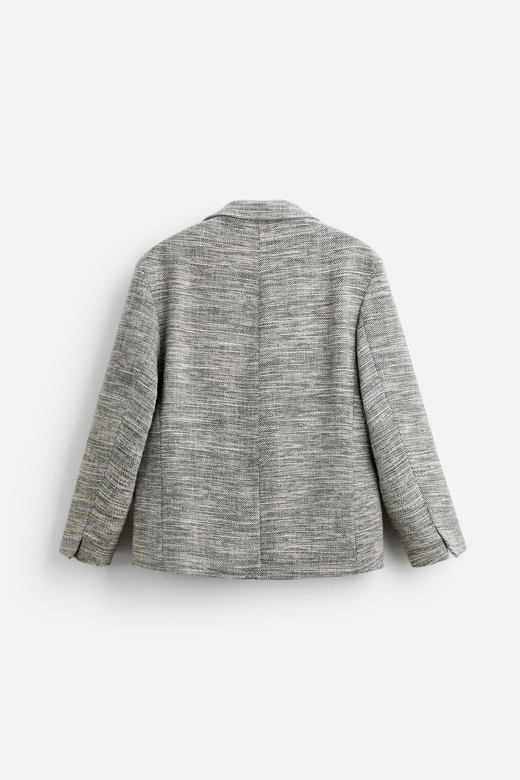 DOUBLE BREASTED TEXTURED WEAVE JACKET Product Image