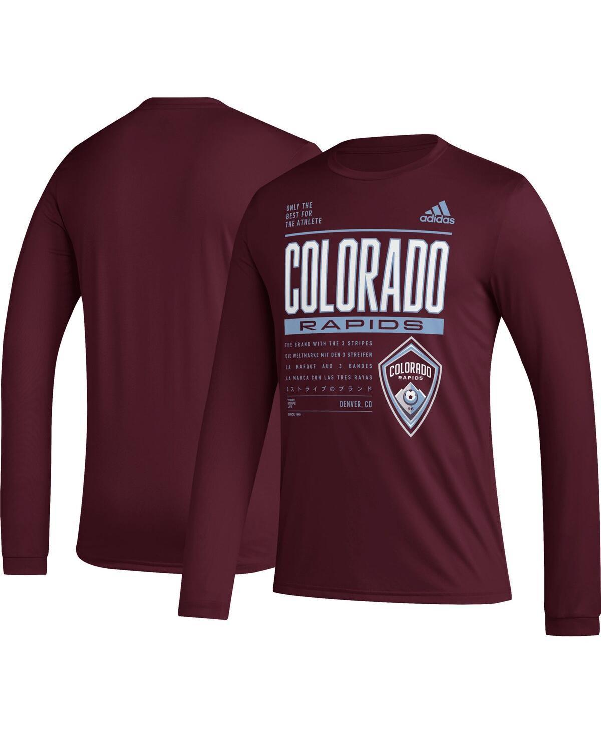 Mens adidas Burgundy Colorado Rapids Club DNA Long Sleeve T-Shirt Product Image
