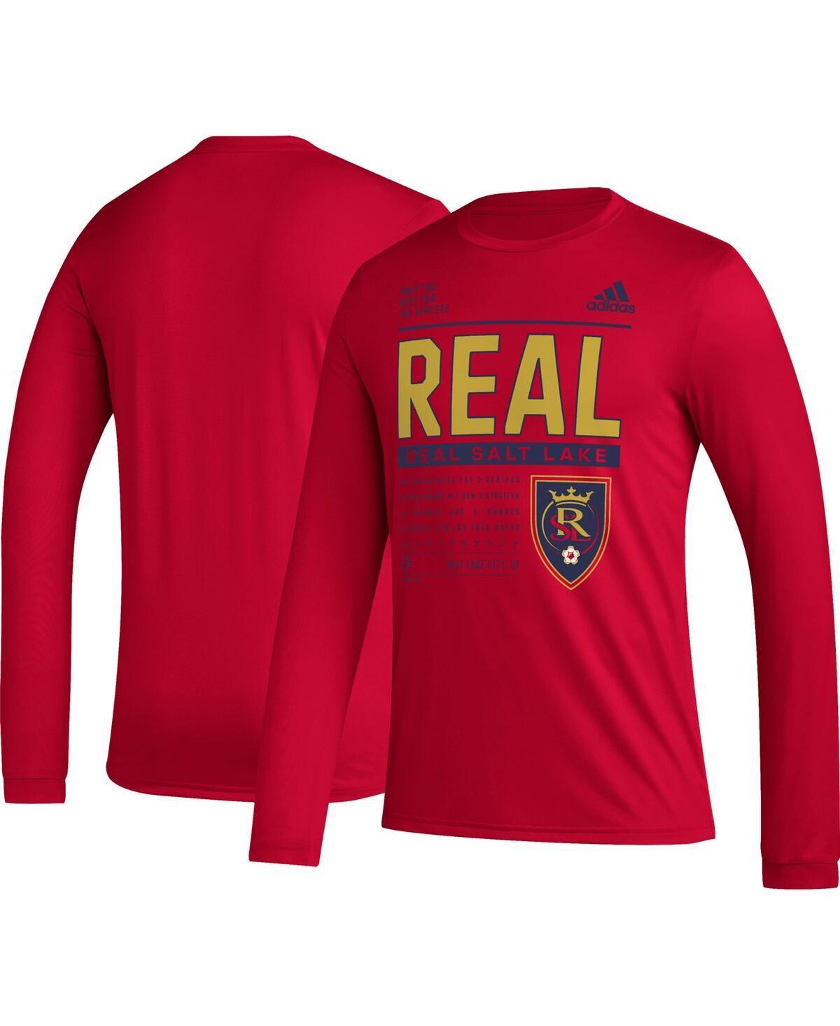 Mens adidas Red Real Salt Lake Club DNA Long Sleeve T-Shirt Product Image