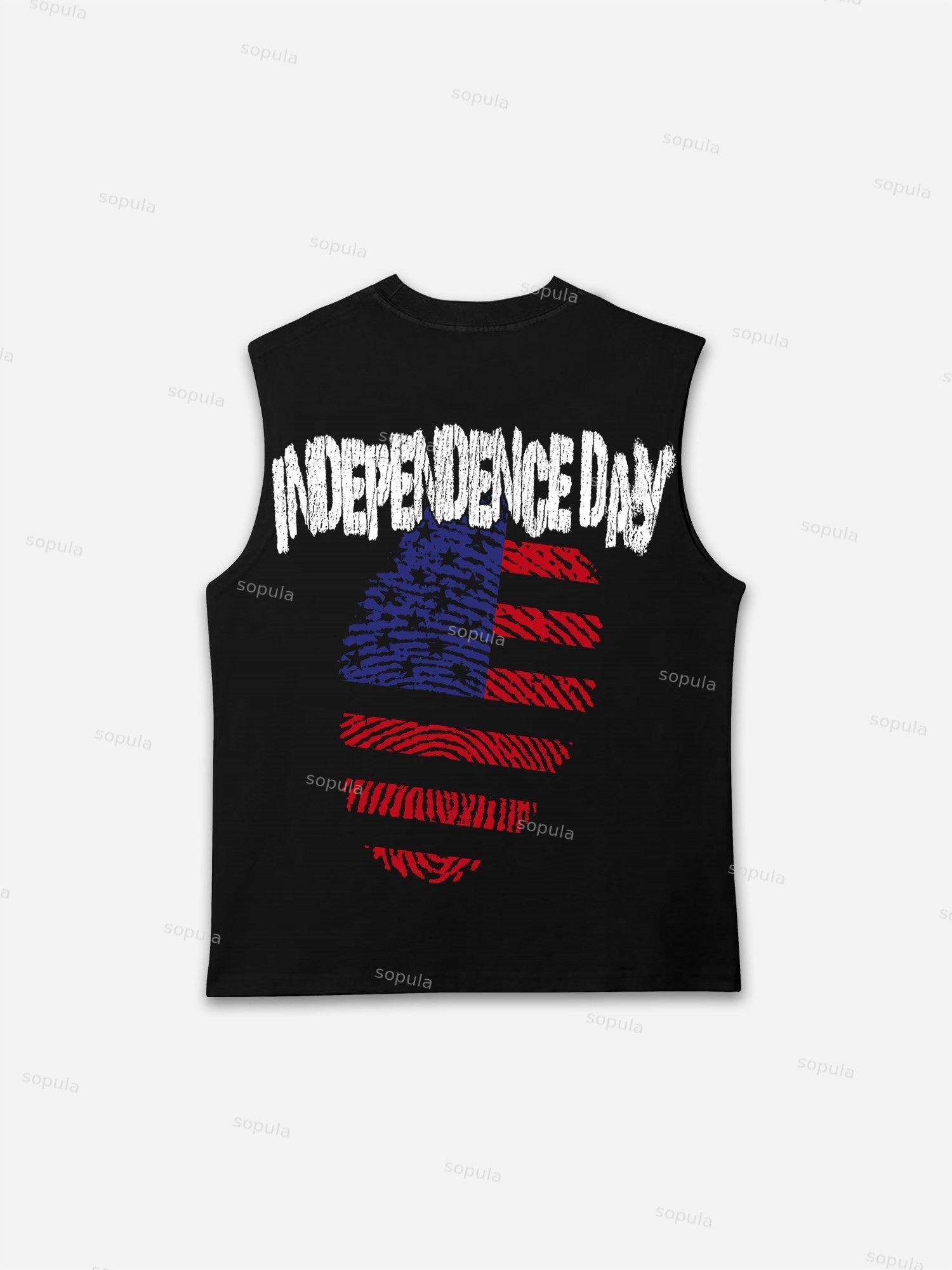Sopula Independence Day Fingerprint Graphic Tank Top Product Image