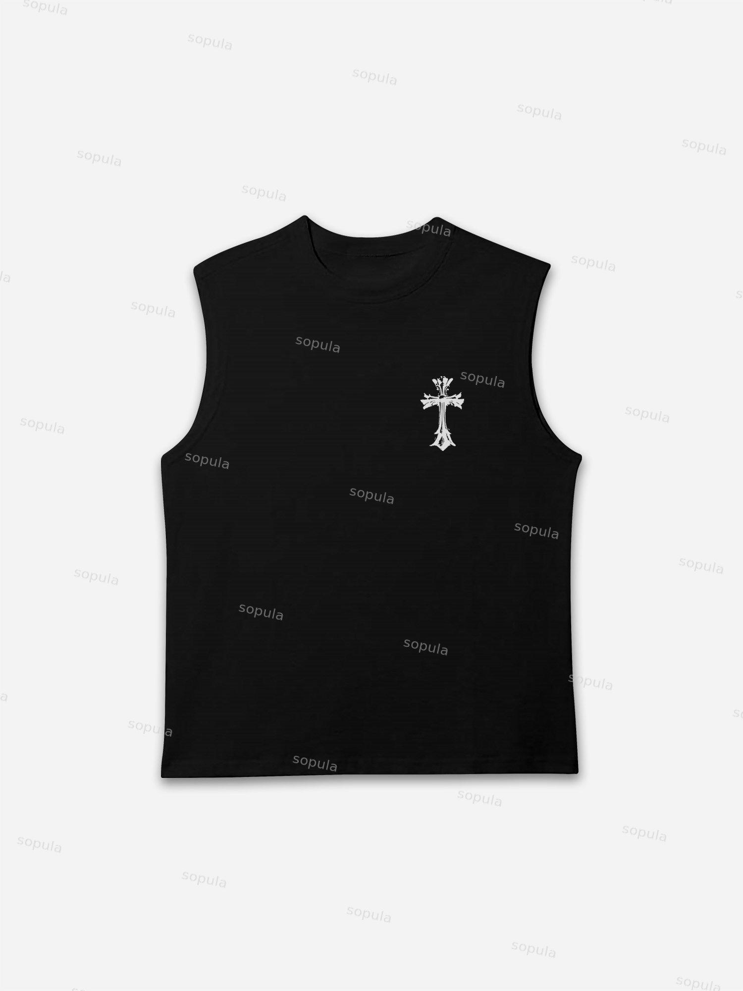 Sinangel Vintage Cross Graphic Tank Top Product Image