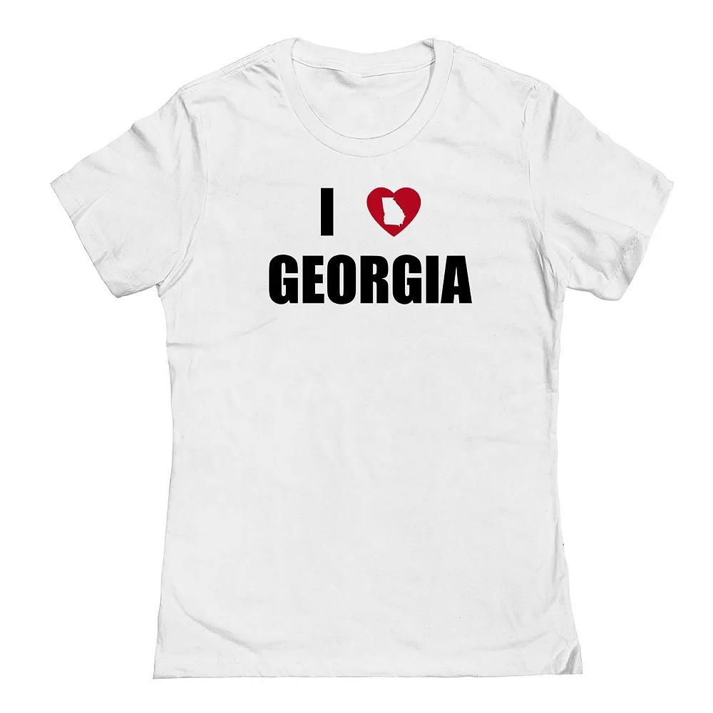 Junior's I Heart Georgia Graphic Tee, Women's, Size: Medium, White Product Image