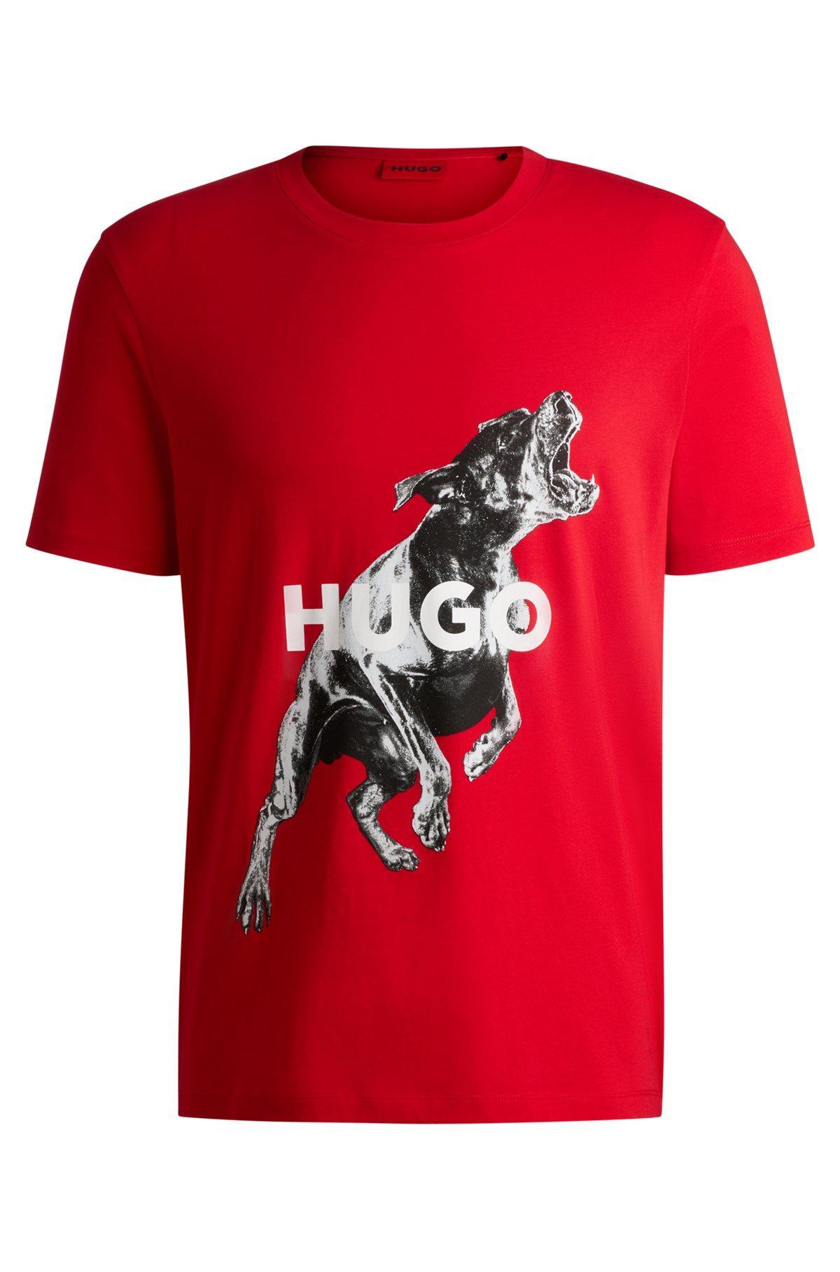 Oversize-fit T-shirt in cotton with animal graphic Product Image