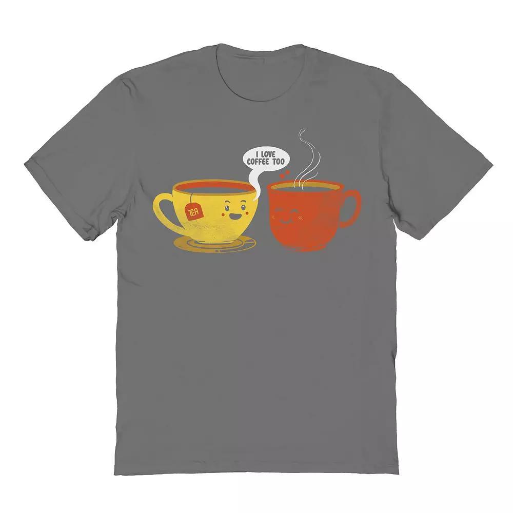 Men's I Love Coffee Too Valentine's Graphic Tee, Size: Medium, Grey Product Image