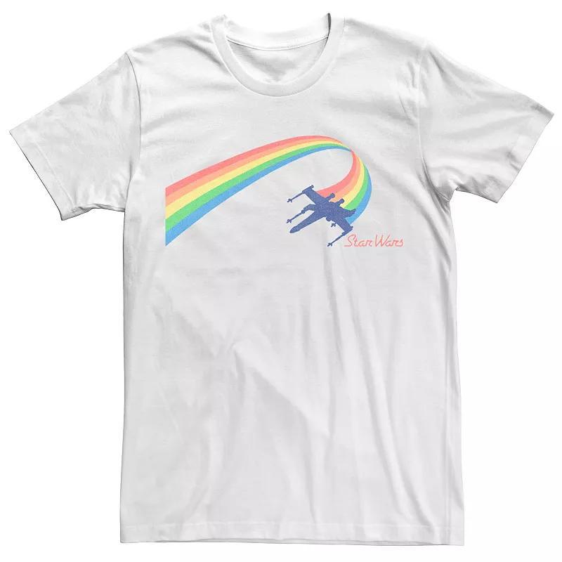 Men's Star Wars X-Wing Rainbow Flight Tee, Size: XXL, White Product Image