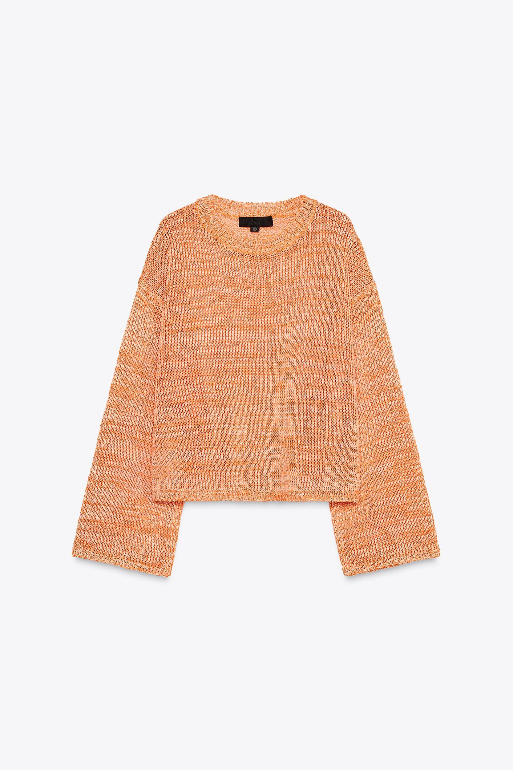 RIBBED KNIT SWEATER WITH RIBBONS Product Image