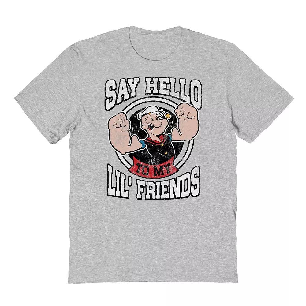 Men's Popeye Lil Friends Graphic Tee, Size: Large, Sport Gray Product Image