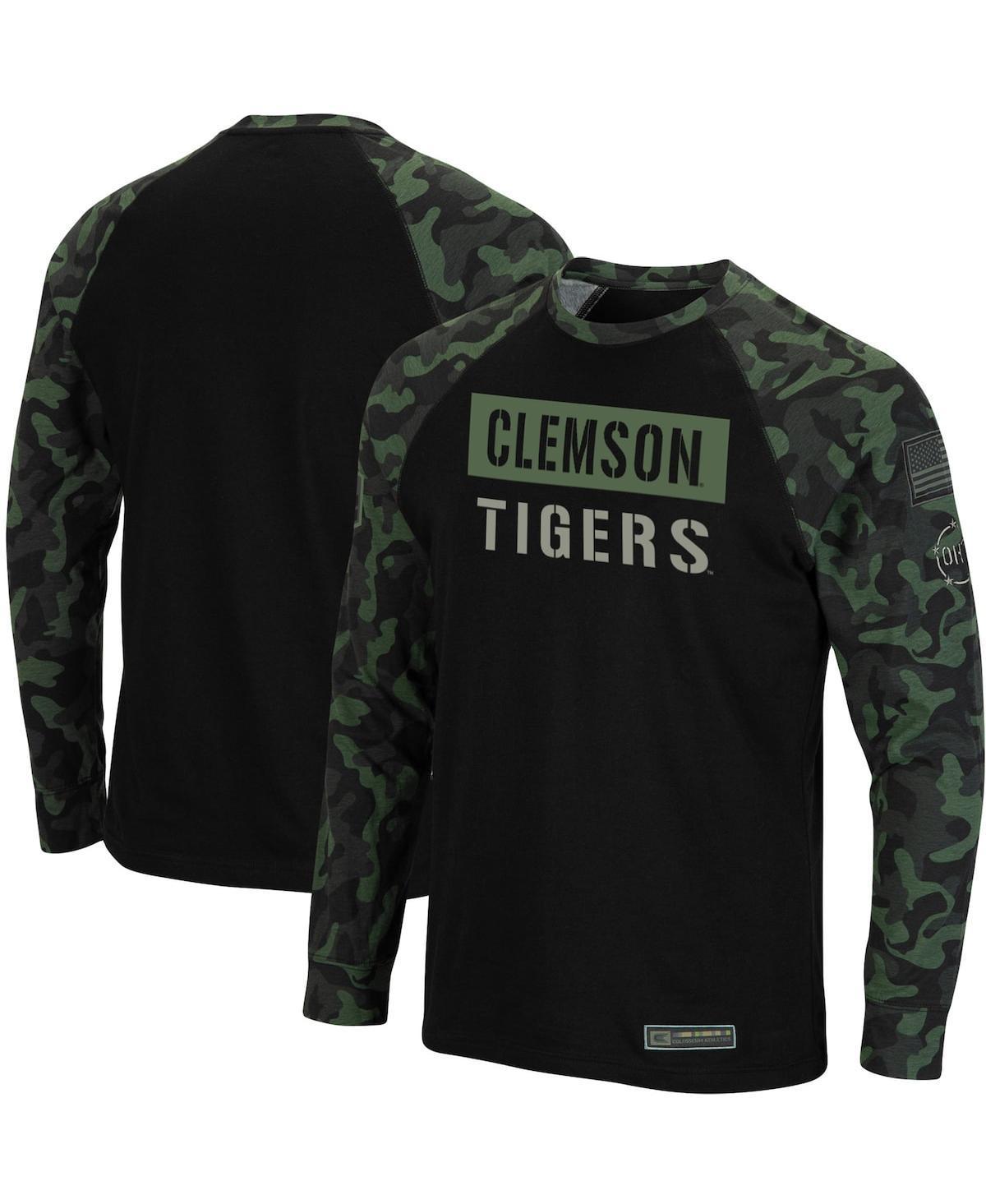 Mens Colosseum /Camo Clemson Tigers OHT Military Appreciation Big & Tall Raglan Long Sleeve T-Shirt Product Image