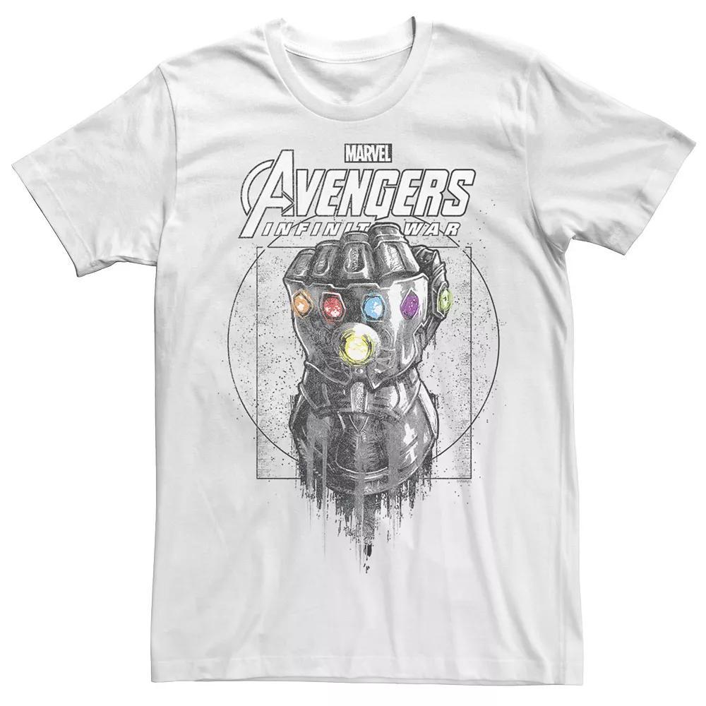 Men's Marvel Infinity War Geo Gauntlet Sketch Graphic Tee, Size: Large, White Product Image