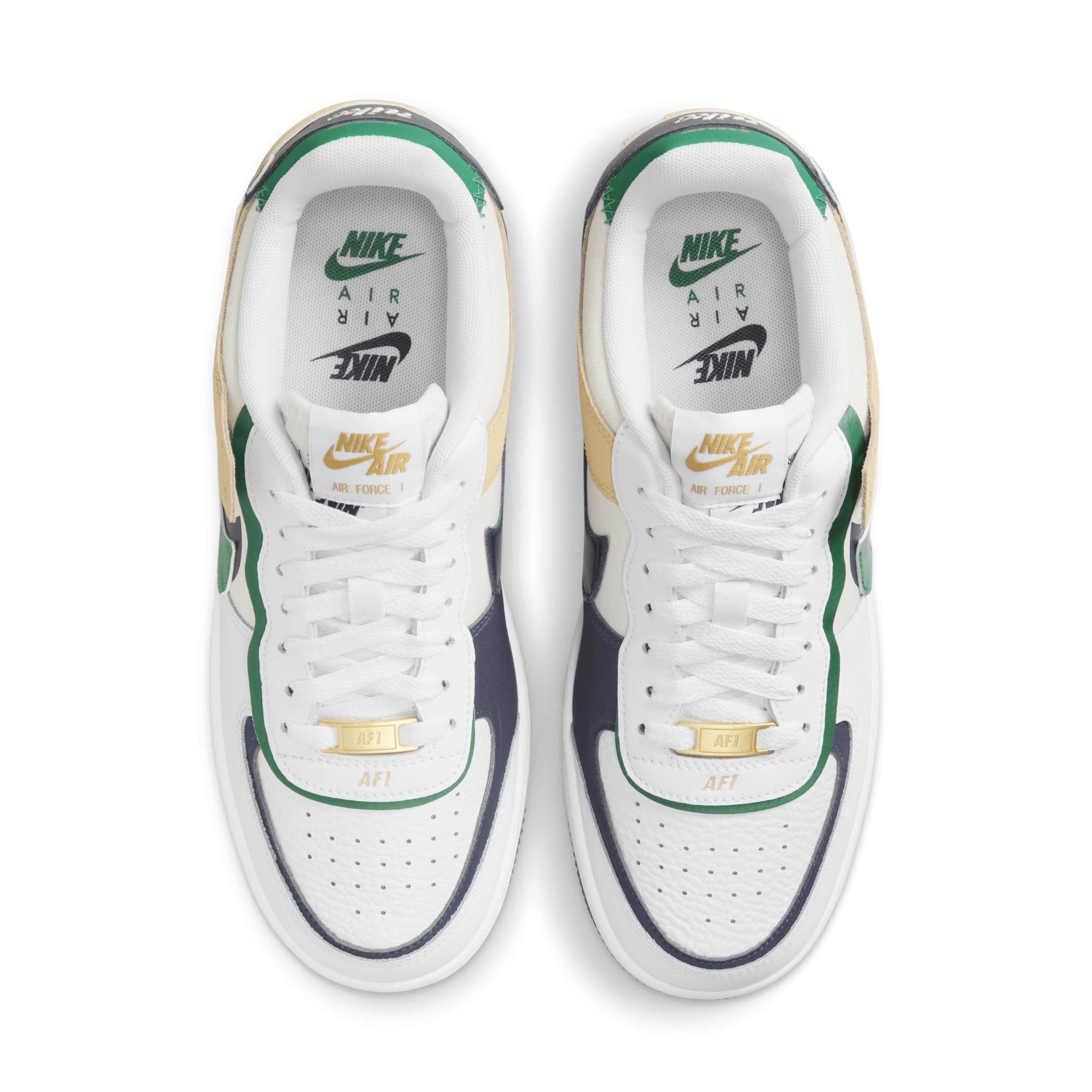 Nike Womens Nike Air Force 1 Shadow - Womens Shoes White/Midnight Navy/Malachite Product Image