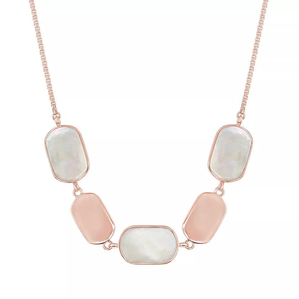 14k Rose Gold Over Silver Mother-of-Pearl Necklace, Women's, Size: 16-18" ADJ, Pink Tone Product Image
