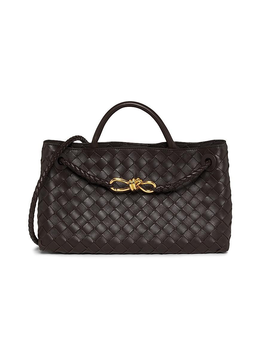 Womens Small East-West Andiamo Intrecciato Leather Top-Handle Bag Product Image