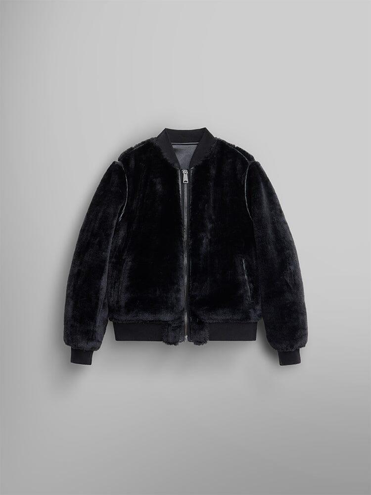 WOMEN'S REVERSIBLE FAUX LEATHER MA-1 BOMBER JACKET - CHOCOLATE / S Product Image
