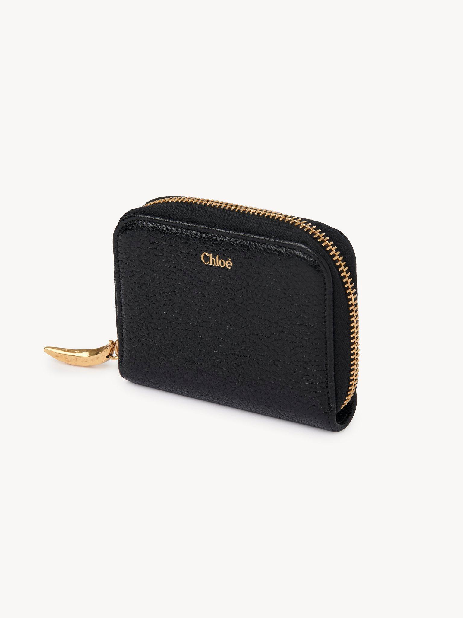 Banana zipped coin purse in grained leather Product Image