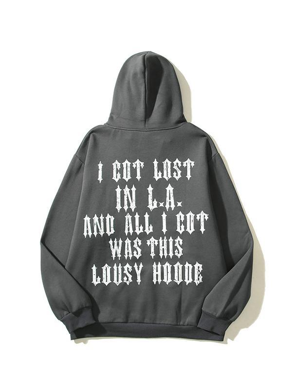 Vintage Distressed Crackle Letter Print Oversized Hoodie Product Image