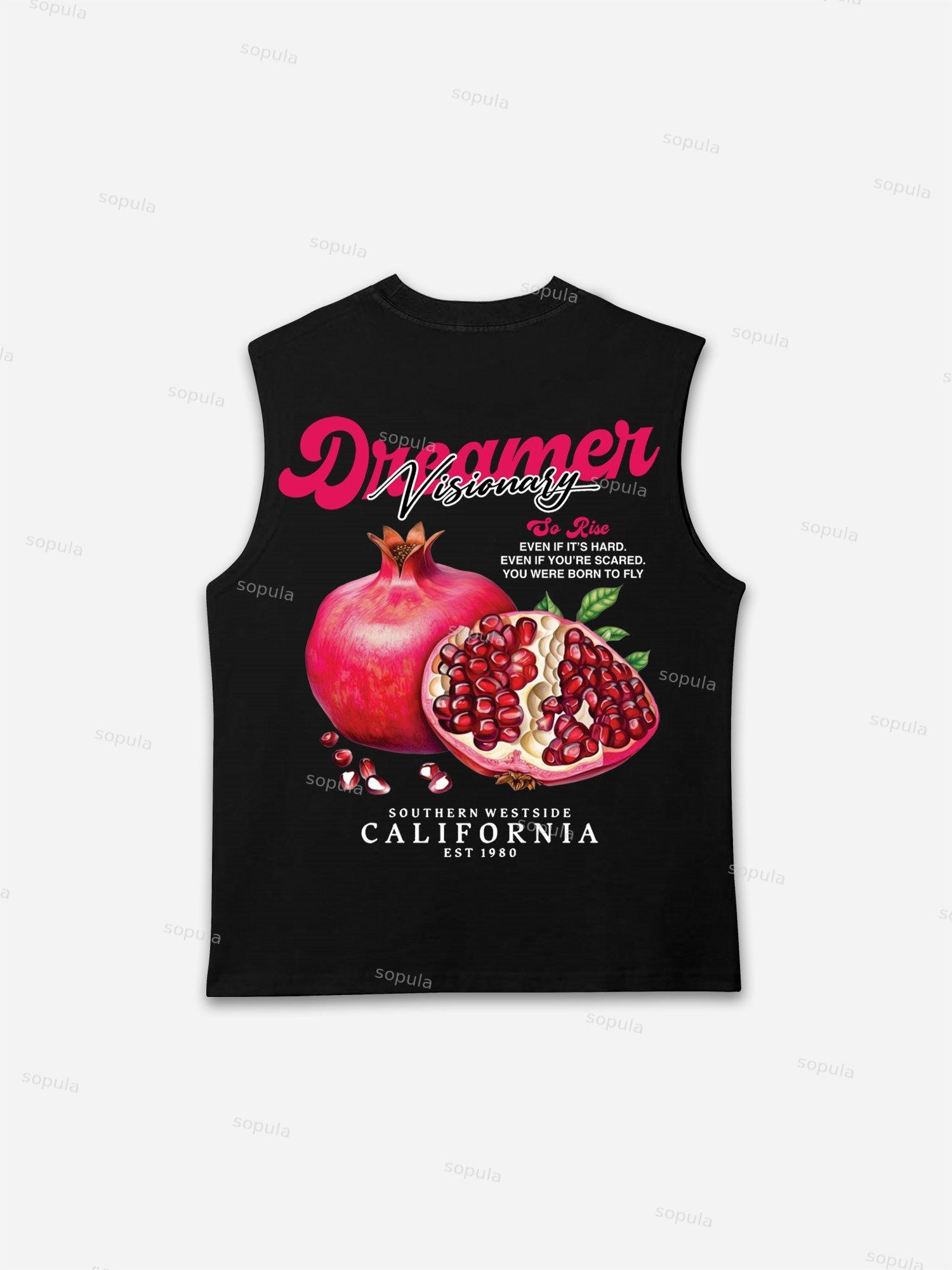 Tropical Fruits Love Your Dreams Vintage Graphic Tank Top Product Image