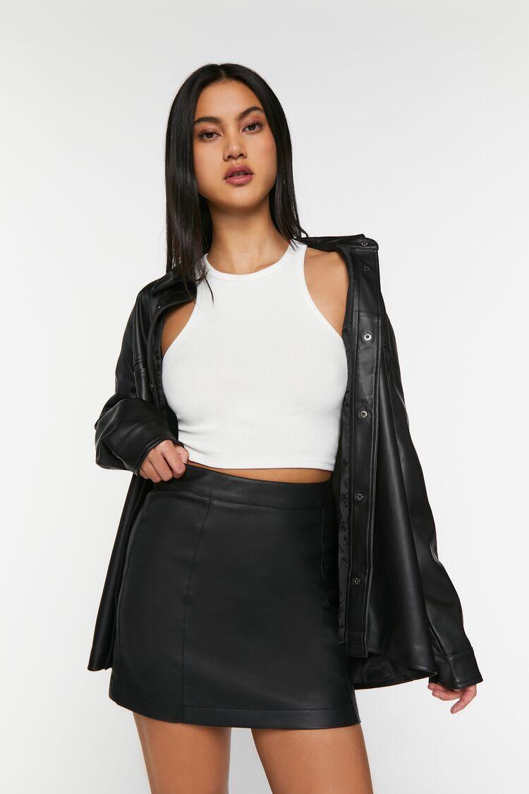Faux Leather High-Rise Mini Skirt | Forever 21 Product Image