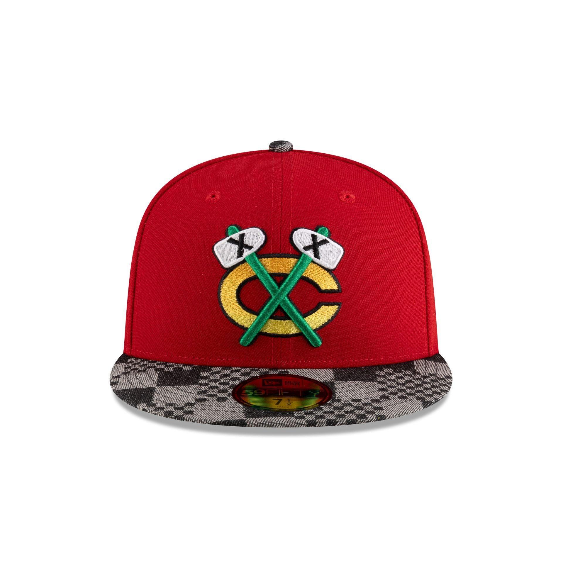 Chicago Blackhawks Scarlet Black Denim 59FIFTY Fitted Hat Male Product Image