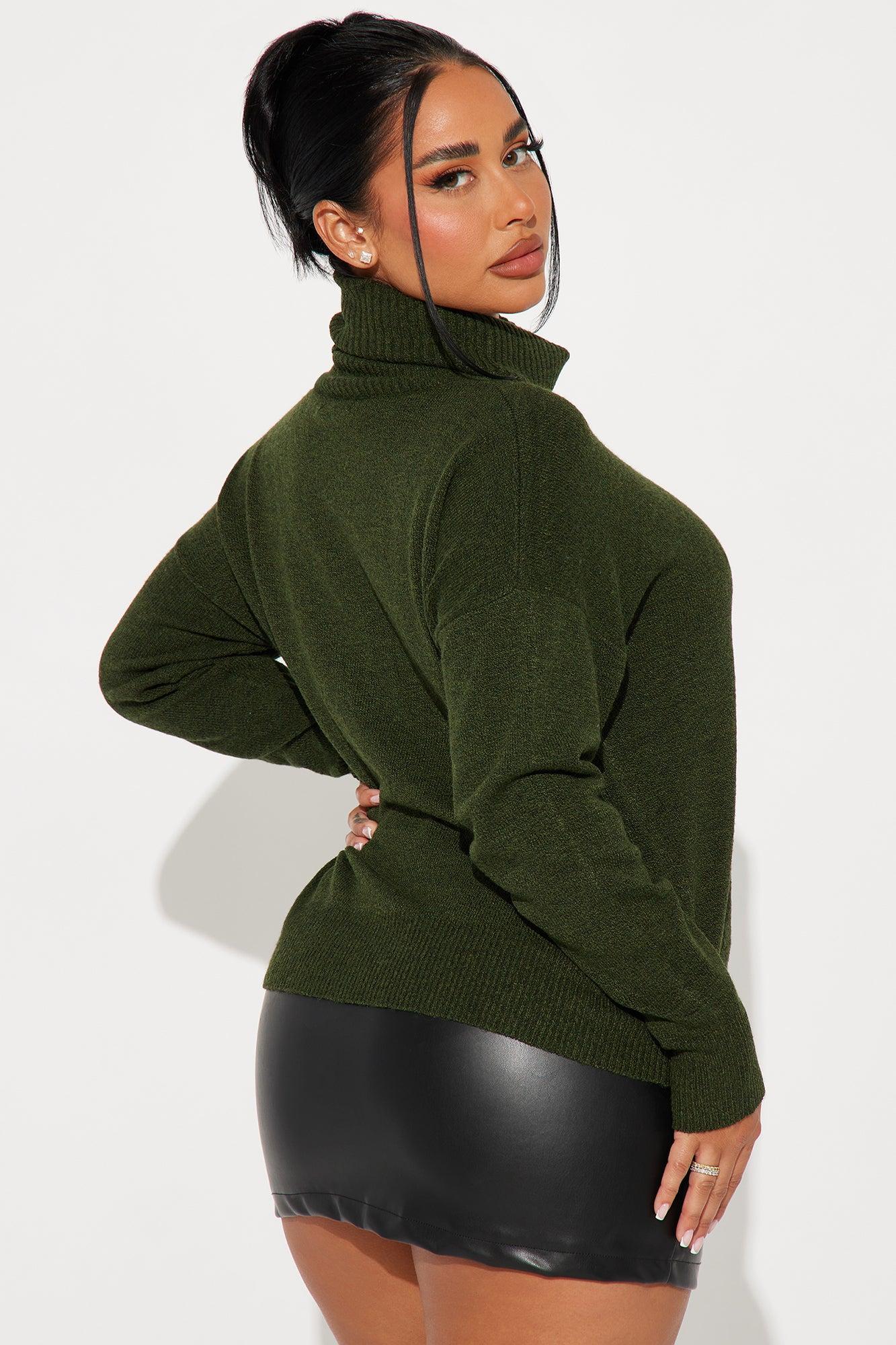 Snow Day Turtleneck Sweater - Olive Product Image