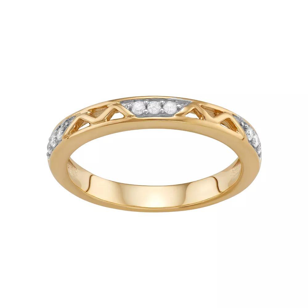 Jewelexcess Sterling Silver 1/10 Carat T.W. Diamond Openwork Ring, Women's, Size: 7, Silver Tone Product Image