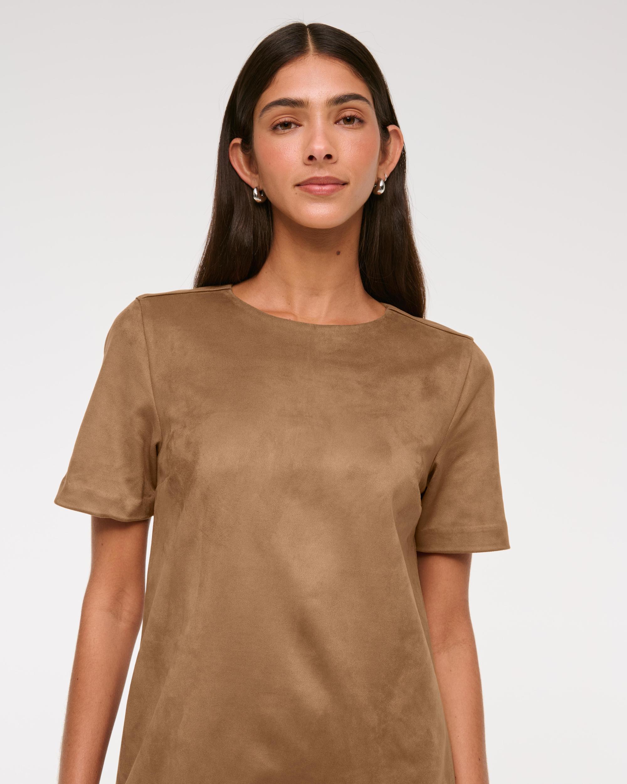 Vegan Suede T-Shirt Mini Dress Product Image