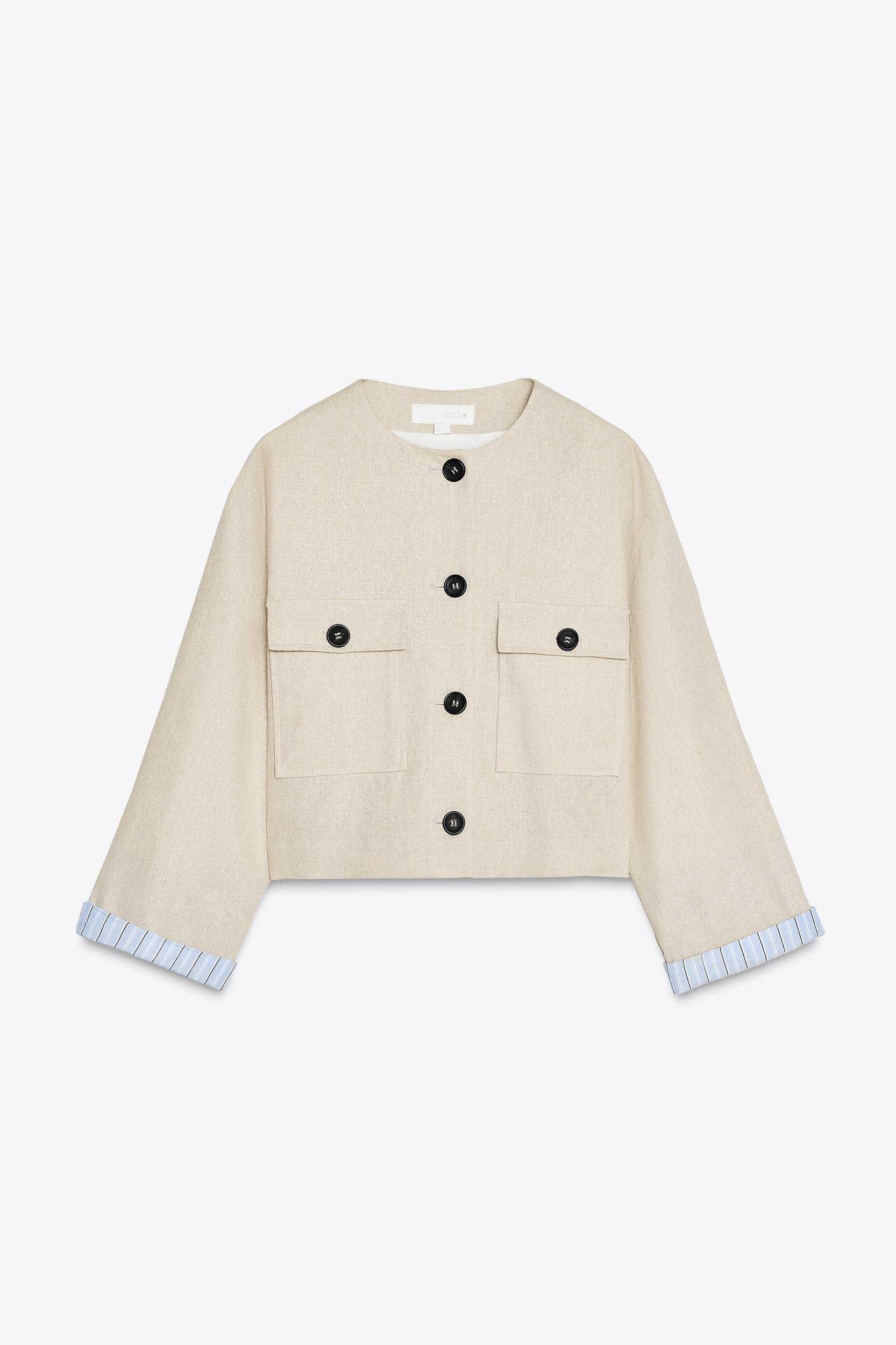 LINEN BLEND SHORT JACKET Product Image