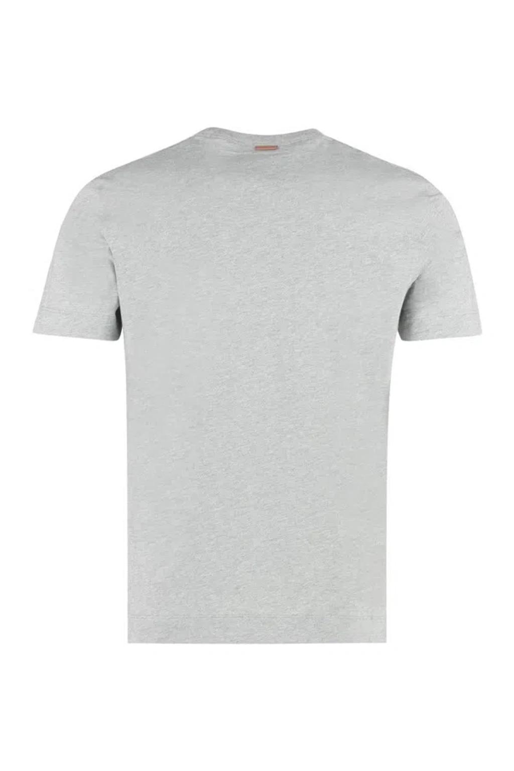 ZEGNA Logo T-shirt In Grey Product Image