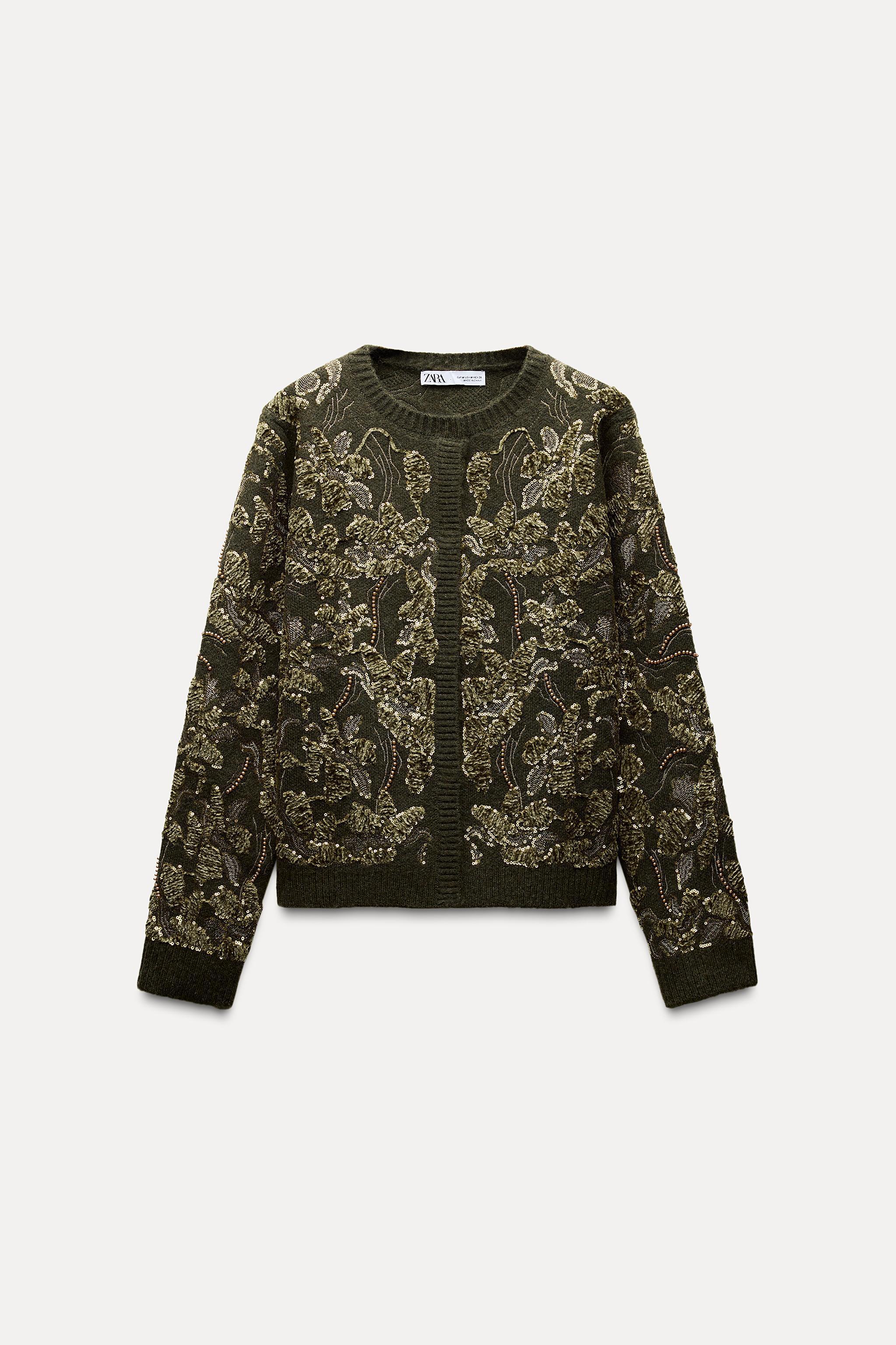 COMBINATION SEQUIN KNIT CARDIGAN Product Image