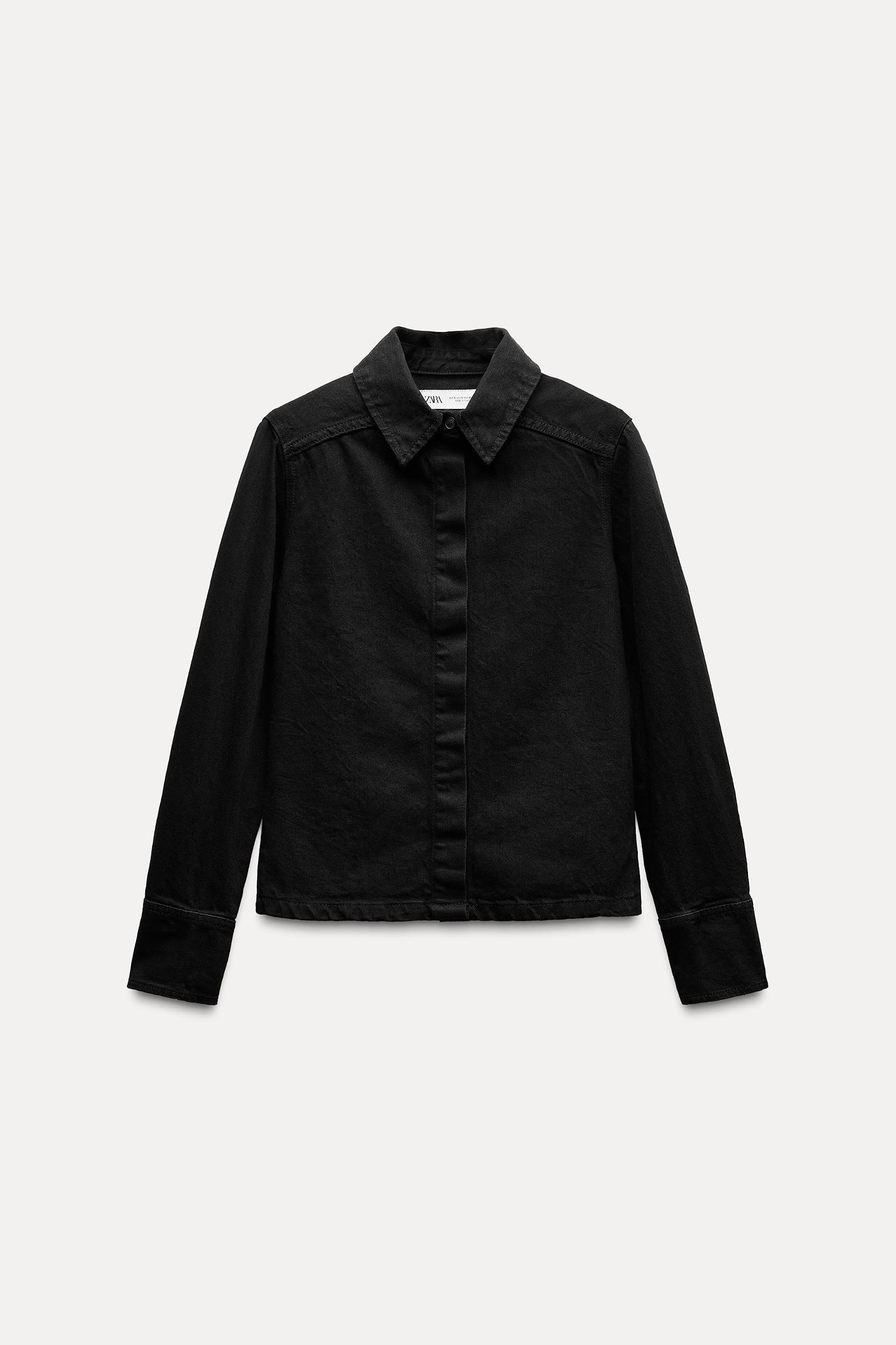 SLIM DENIM SHIRT ZW COLLECTION Product Image