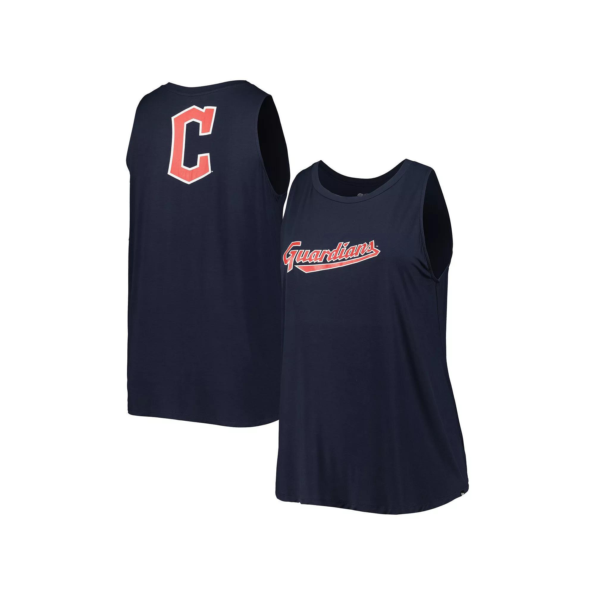 Women's New Era Navy Cleveland Guardians Plus Size Tank Top, Size: 2XL, Grd Blue Product Image